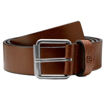 Sandeep Brown Full-grain Leather Belt 
