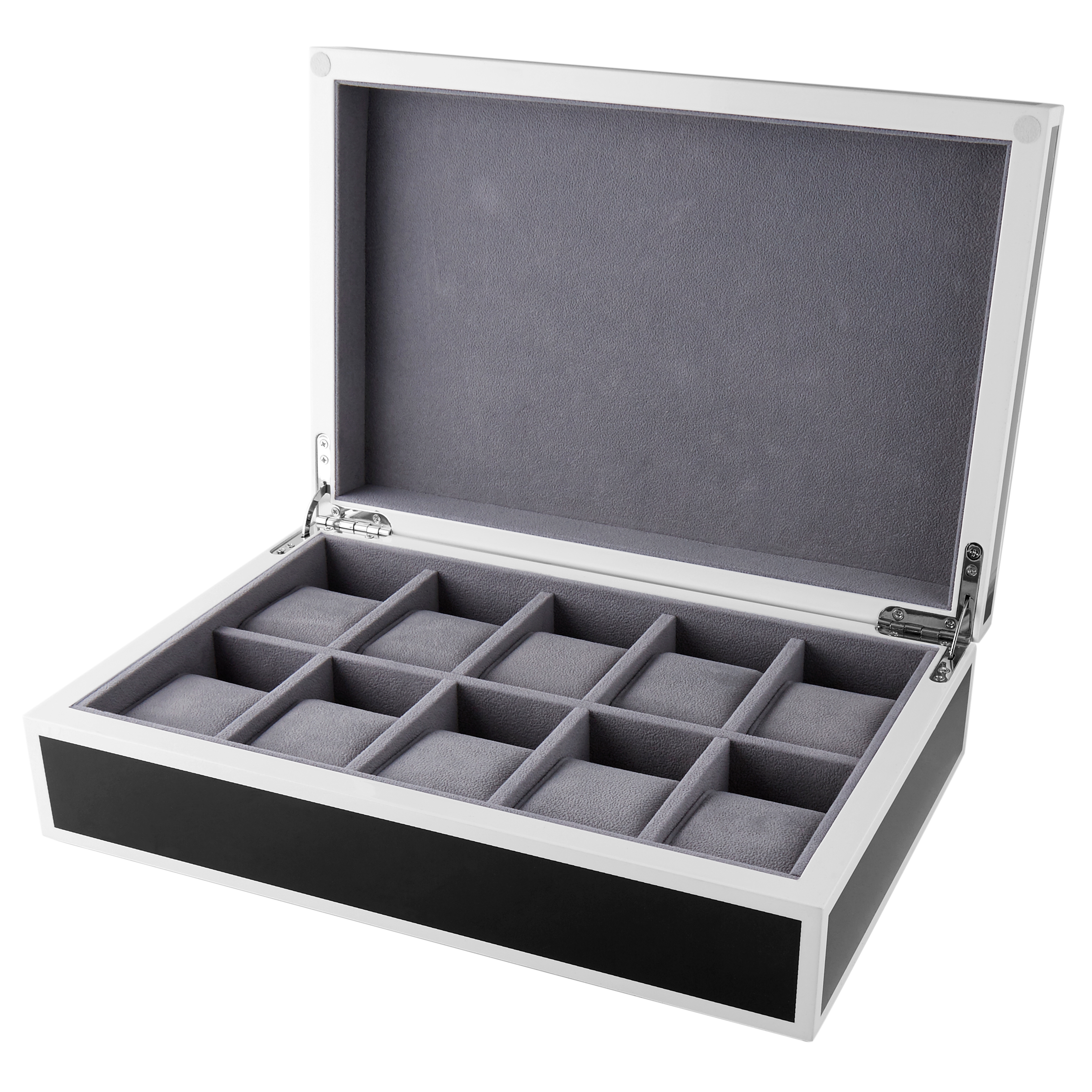 Coffret pour montre en bois laqué noir et argent - 10 Montres - 2