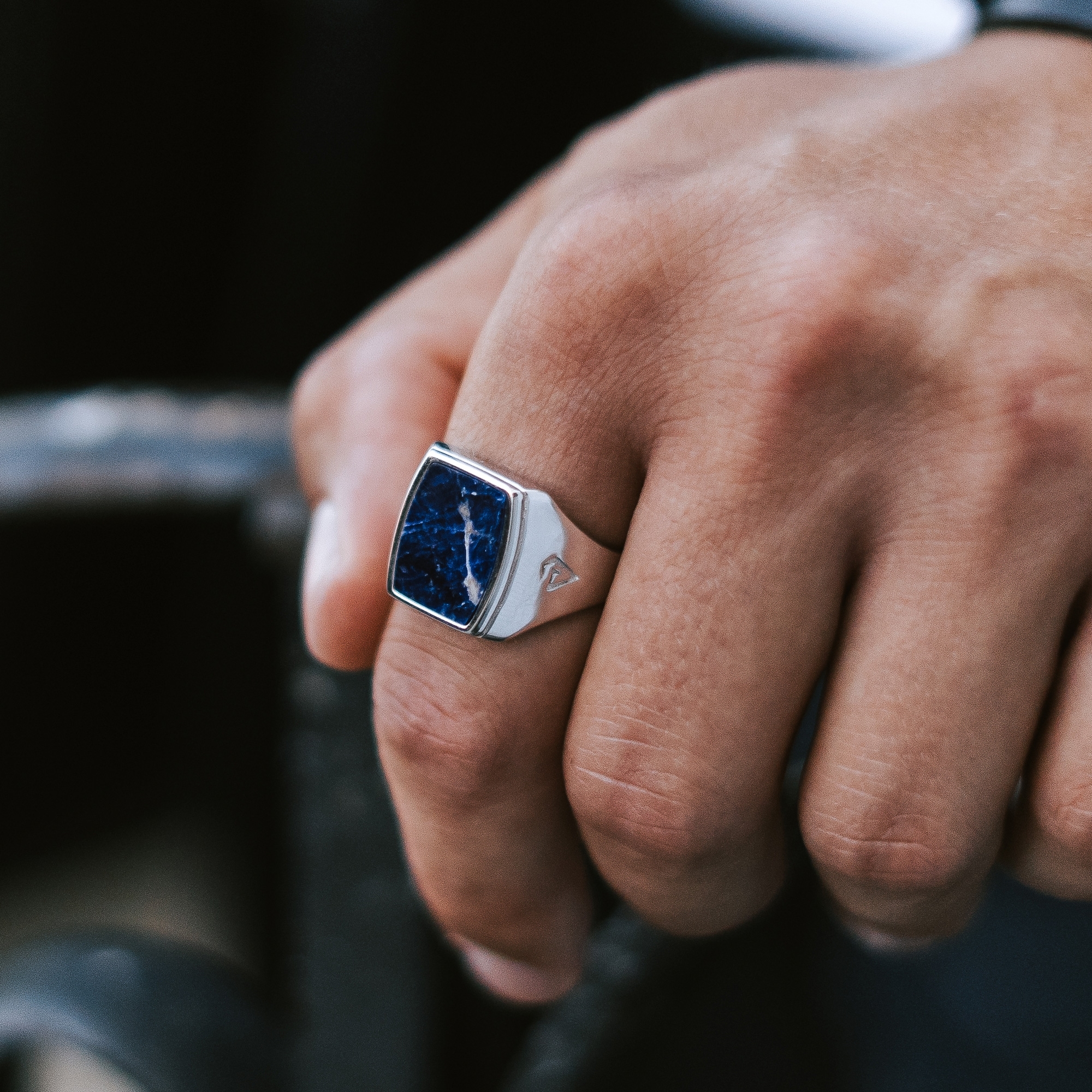 Ασημένιο Δαχτυλίδι Blue Lazurite 925s - 6