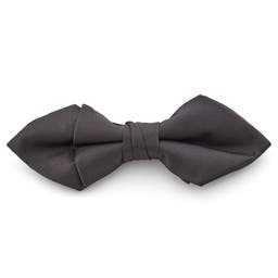 Charcoal Grey Basic Pointy Pre-Tied Bow Tie