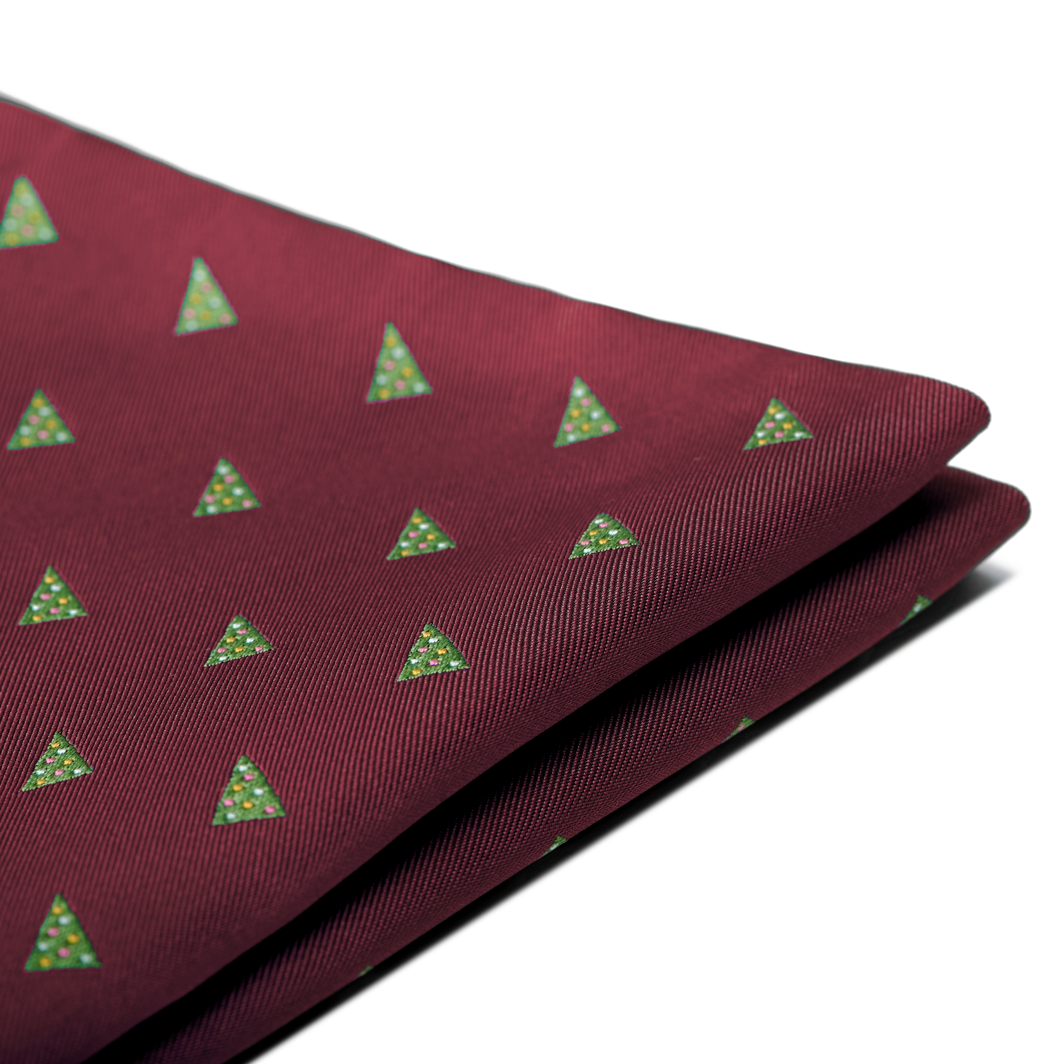 Burgundy Christmas Tree Pocket Square - 6
