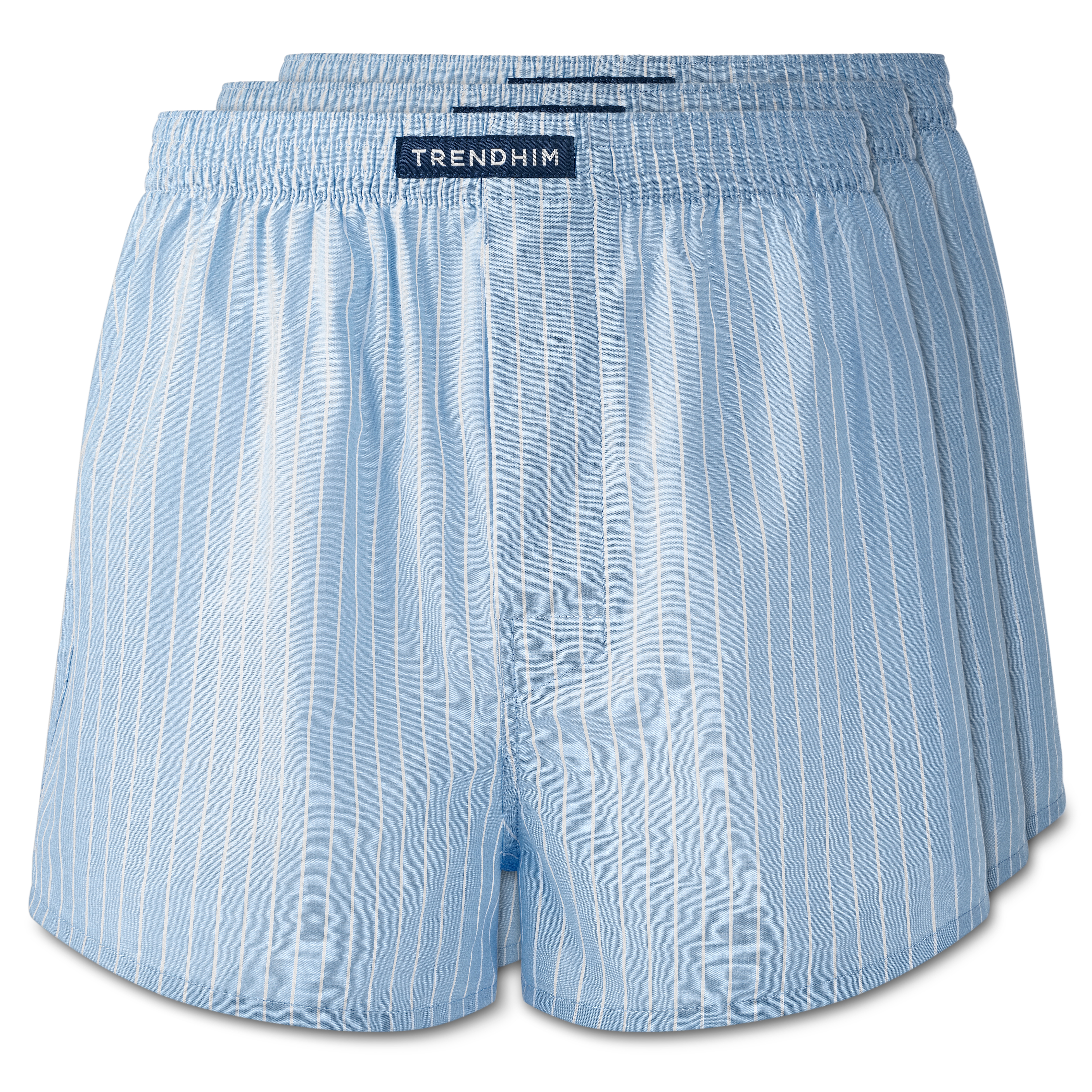 XXL - AirFeel | 3-Pak Løstsiddende Stribede Himmelblå Boxershorts i Bomuld - 1