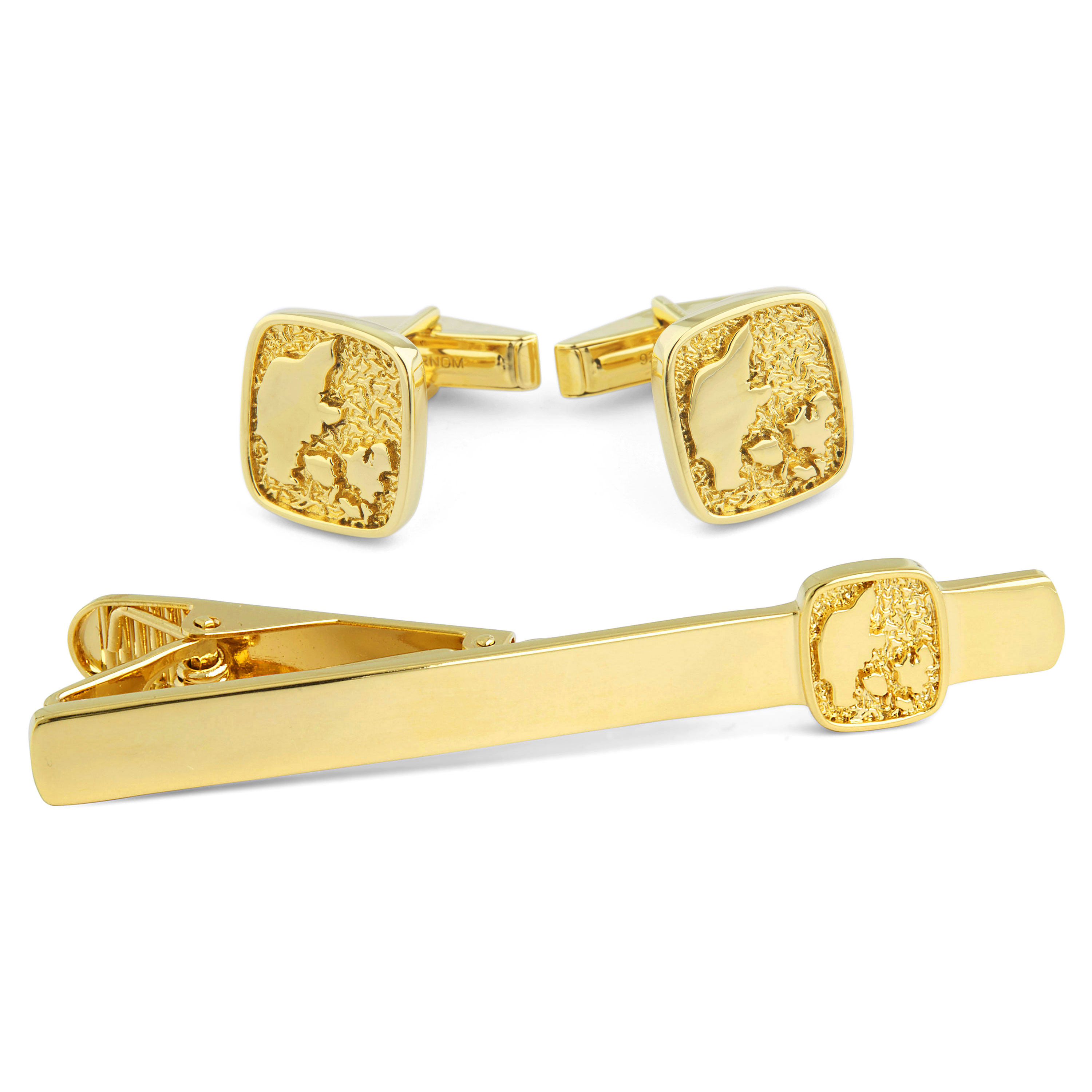 Dänemark Tribut 925er Gold Krawattenklammer & Manschettenknöpfe Set - 1