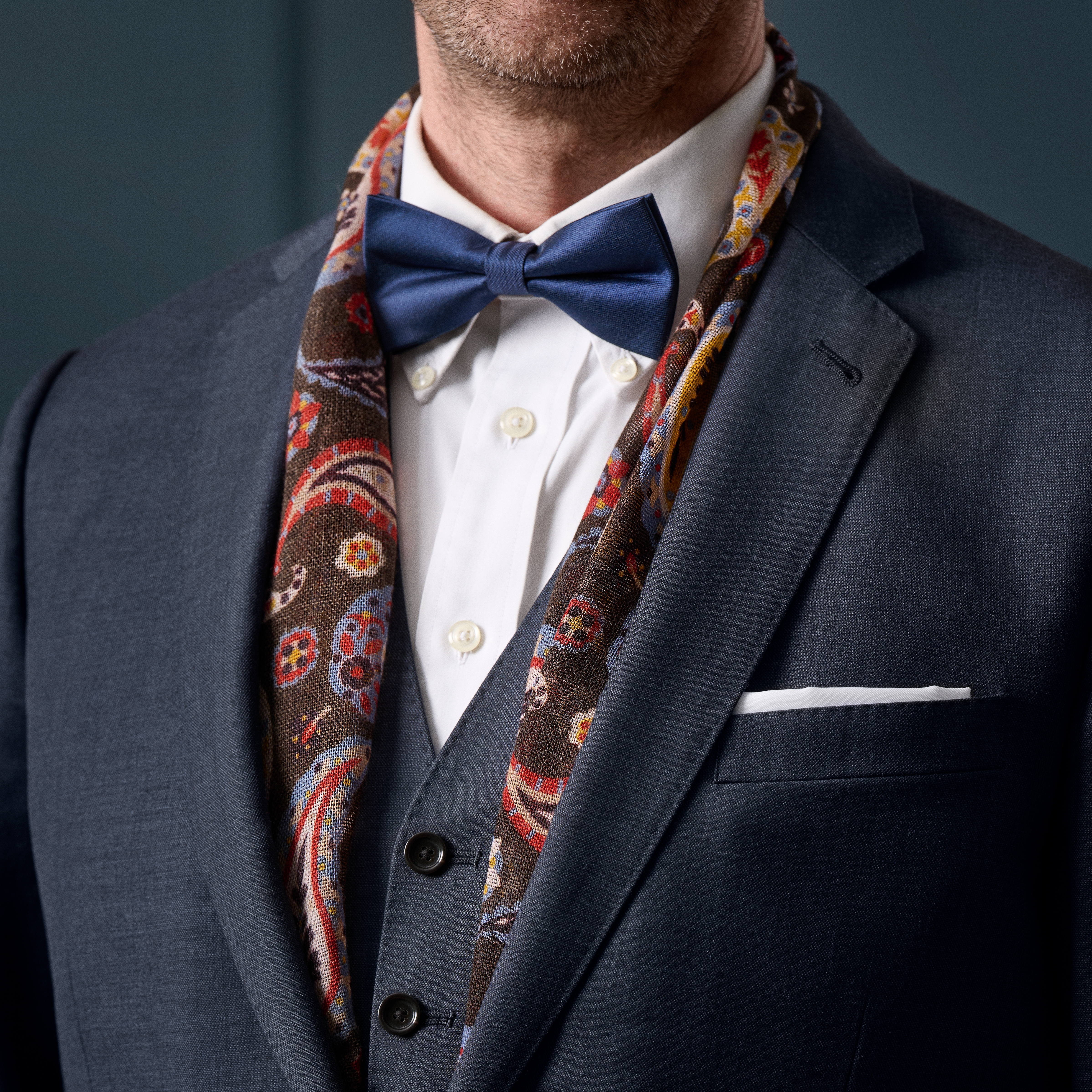 Virtuo | Écharpe en laine à motifs cachemire bordeaux - 3