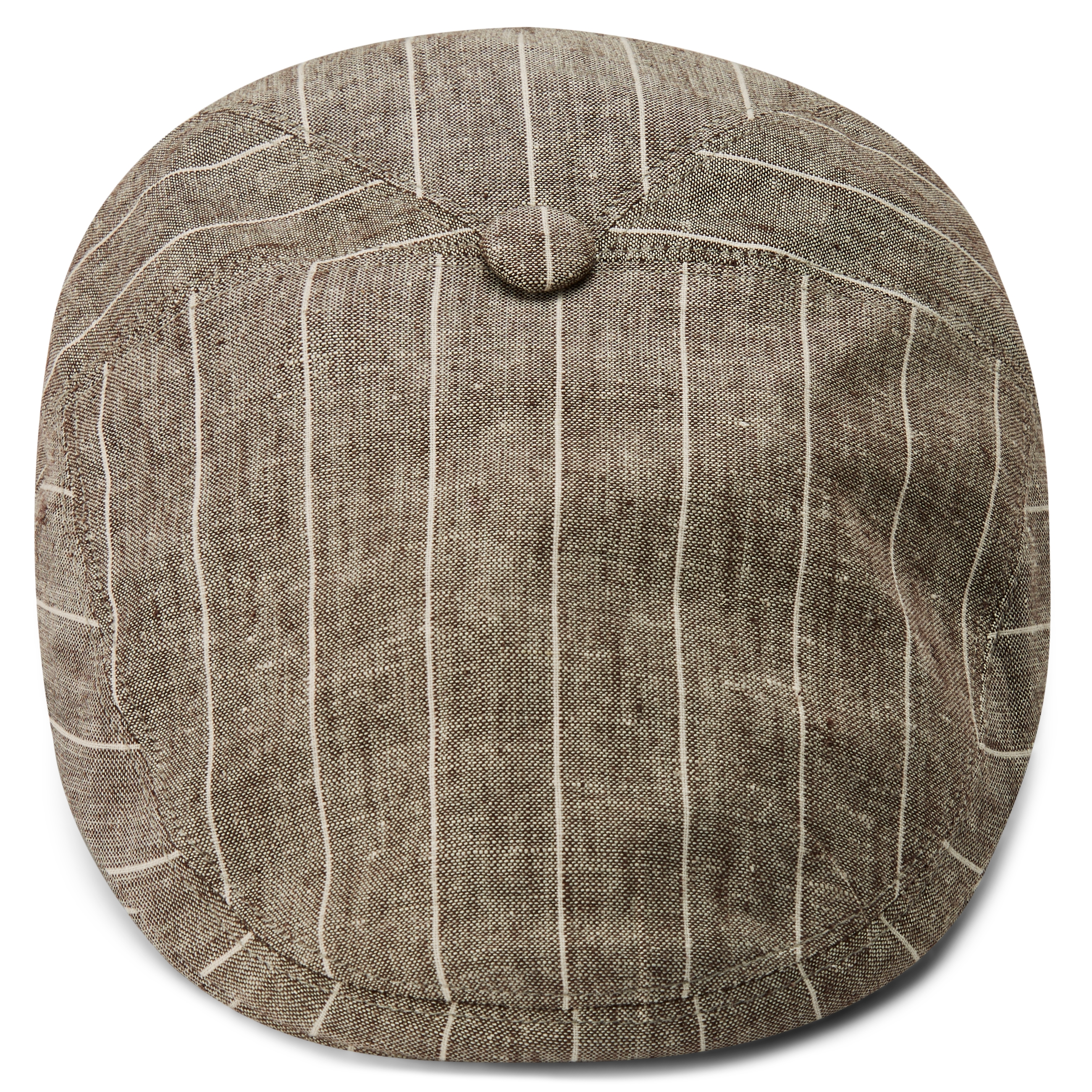 Casquette plate à rayures marron et blanc Marco Moda - 4