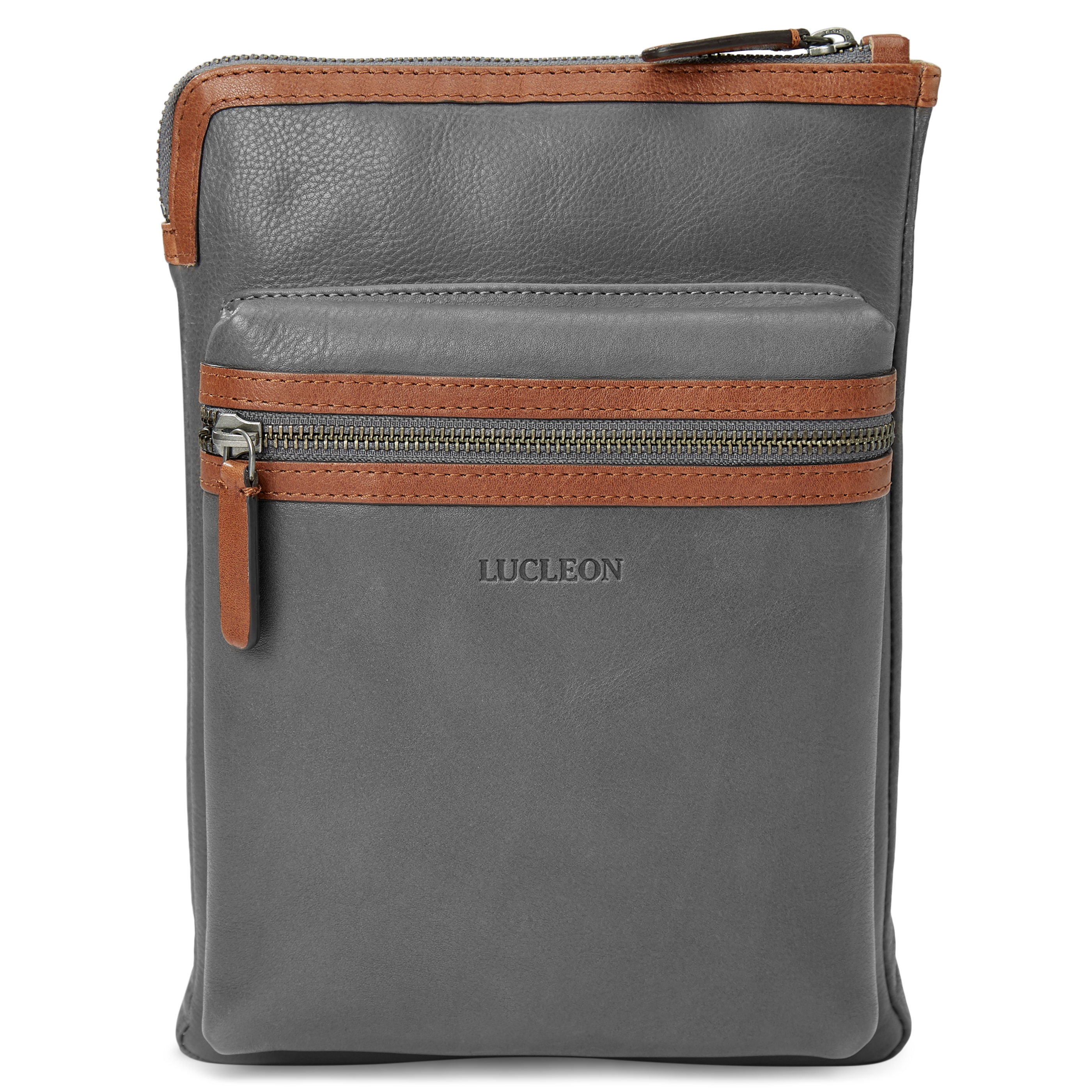 Liam Grey & Tan Leather Tablet Case  - 2