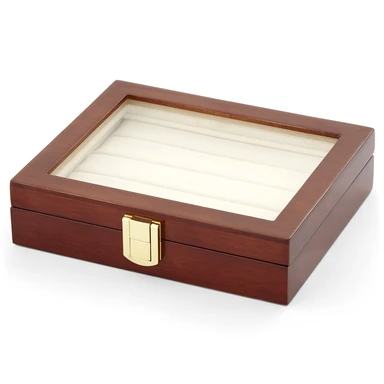 Polerad Brun Manschettknappsbox Polerad Brun Manschettknappsbox