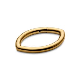 Piercing anneau ovale en titane doré 8 mm