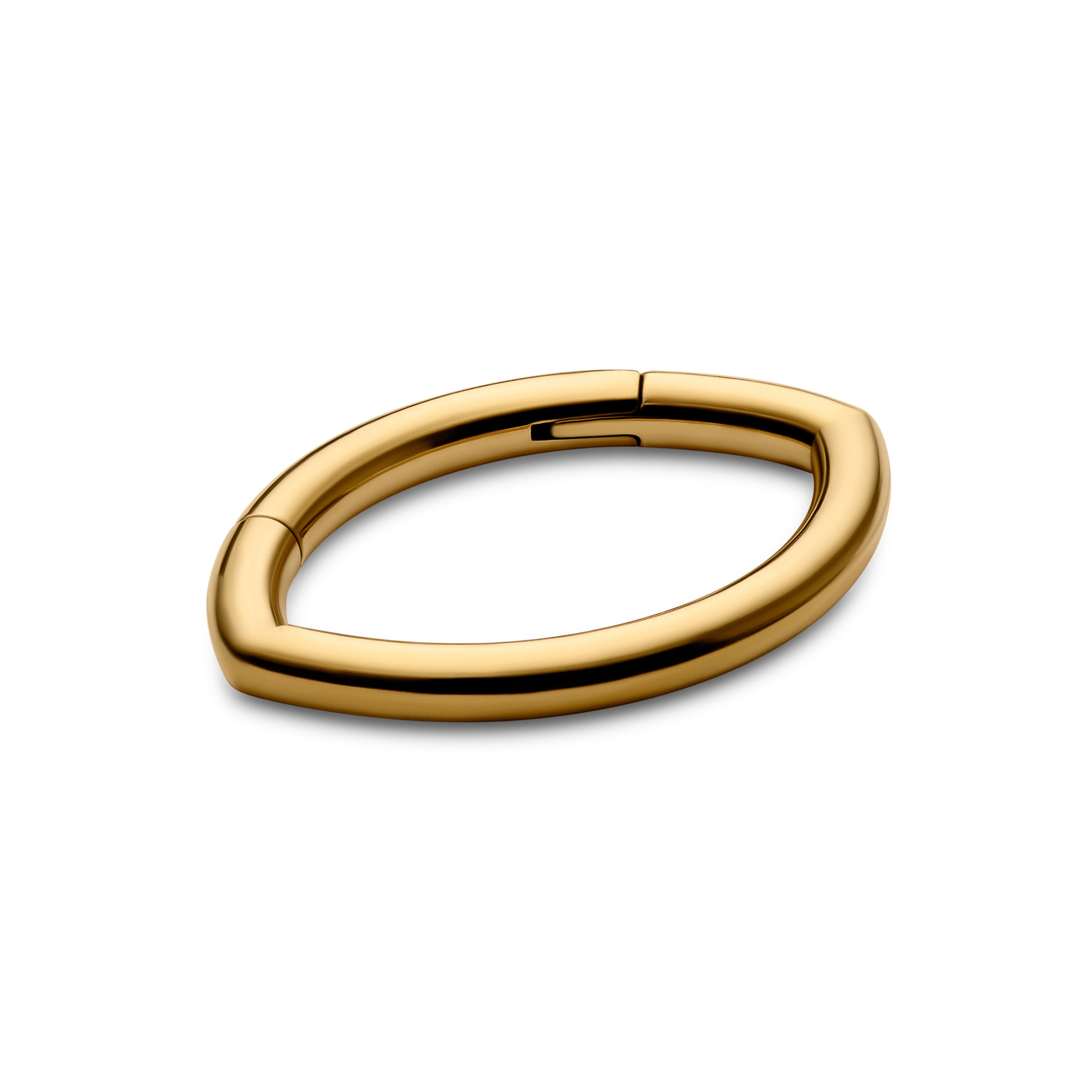 8 mm Goldfarbener Oval Piercing-Ring aus Titan