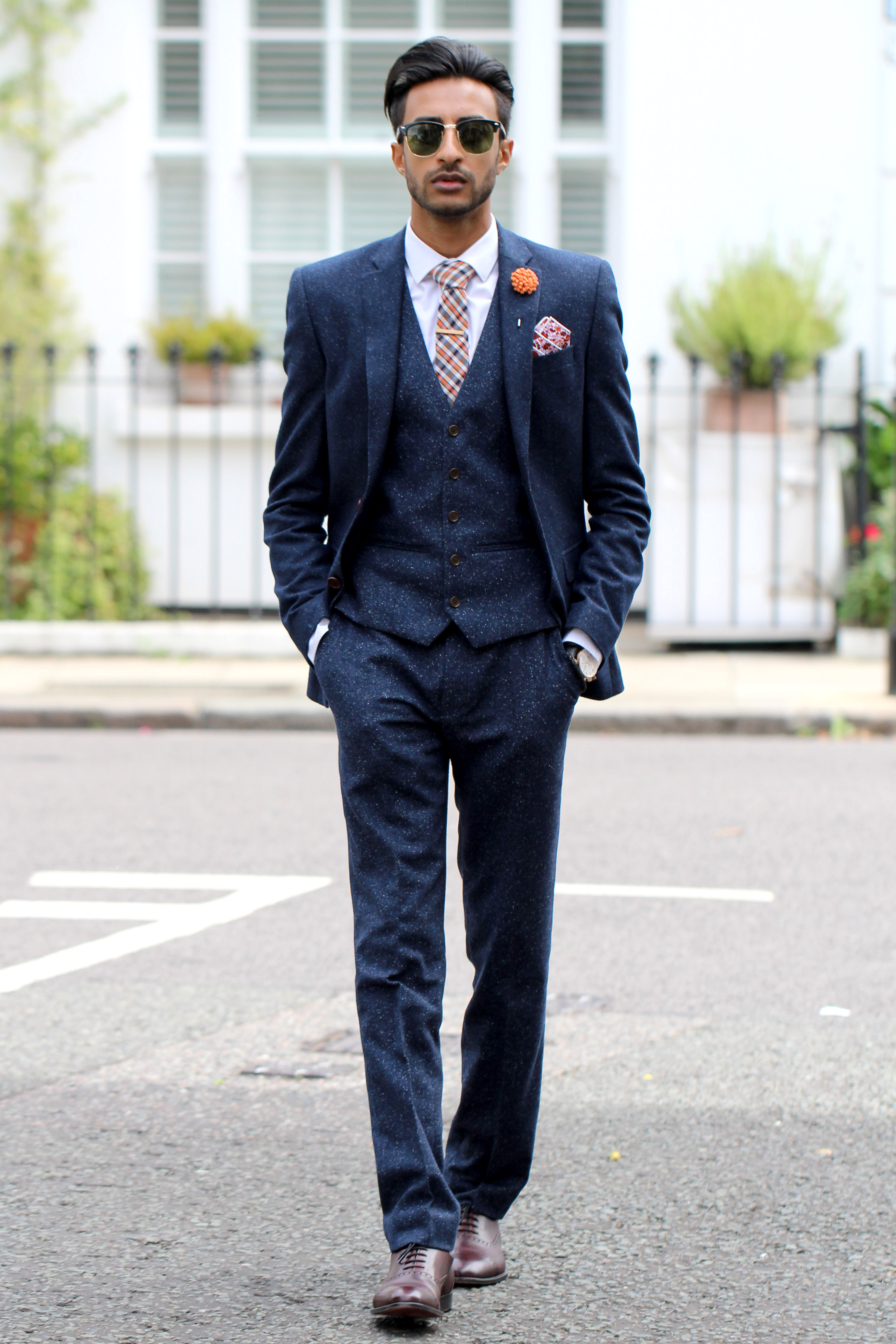 Einstecktuch aus Baumwolle mit Blumenmotiv - 6