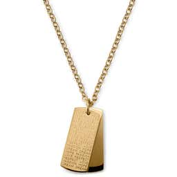Gold-Tone With Motivational Dog Tag Cable Chain Necklace