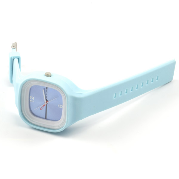 Lyseblåt Firkantet Gummiur - 1