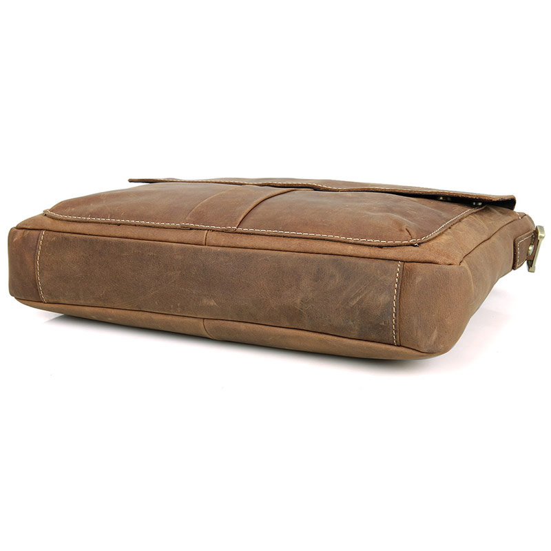 Bolsa de Ombro em Pele Castanha Vintage - 6