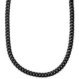 12 mm Black Stainless Steel Cuban Chain Necklace