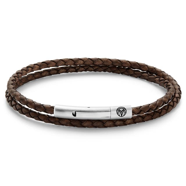 Collins | 3mm Brown Woven Leather Wrap Bracelet | In stock! | Lucleon