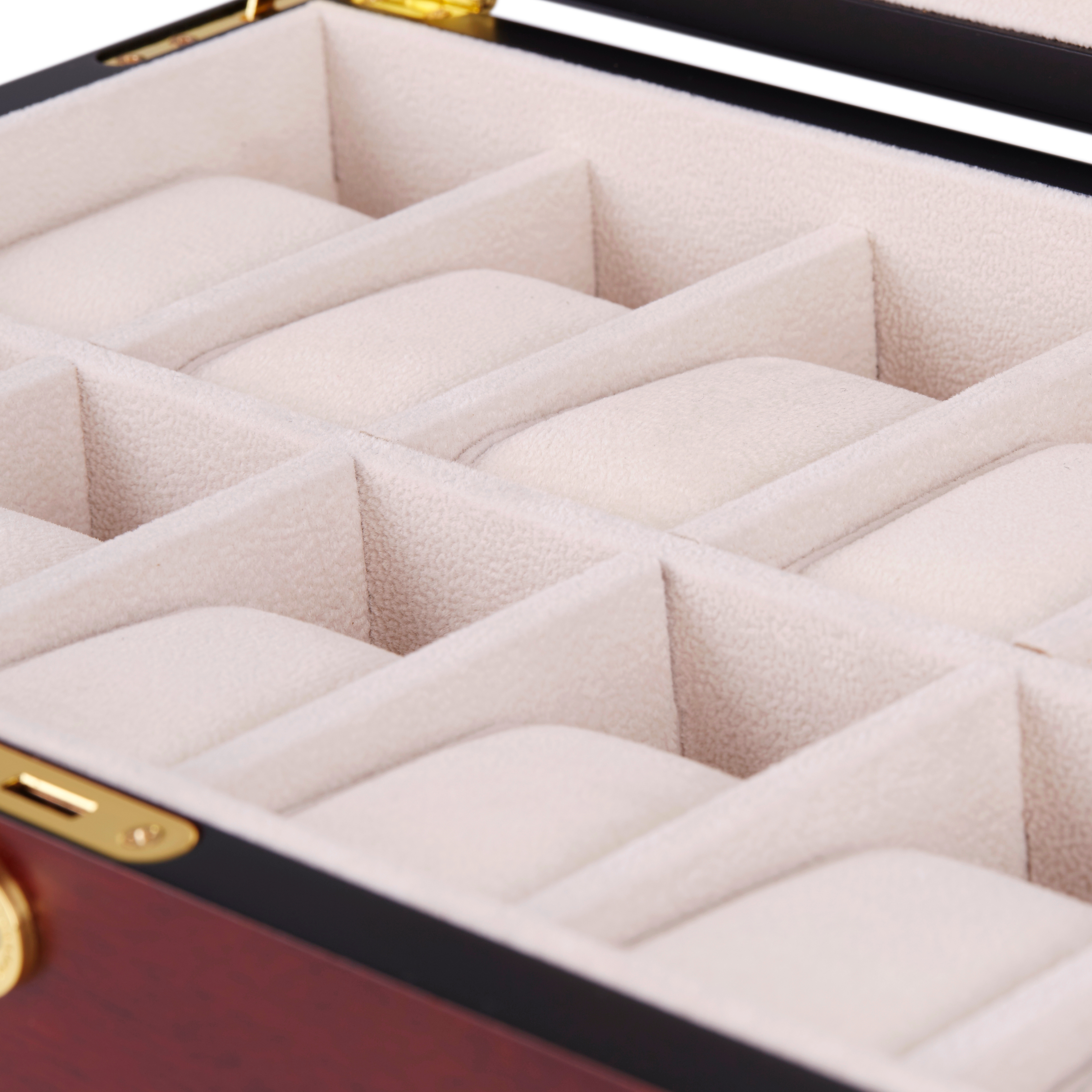 Boîtier de montre verrouillable en bois de cerisier - 12 montres - 6