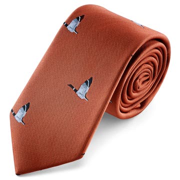 Zoikos | Червена вратовръзка с гъски 7 см