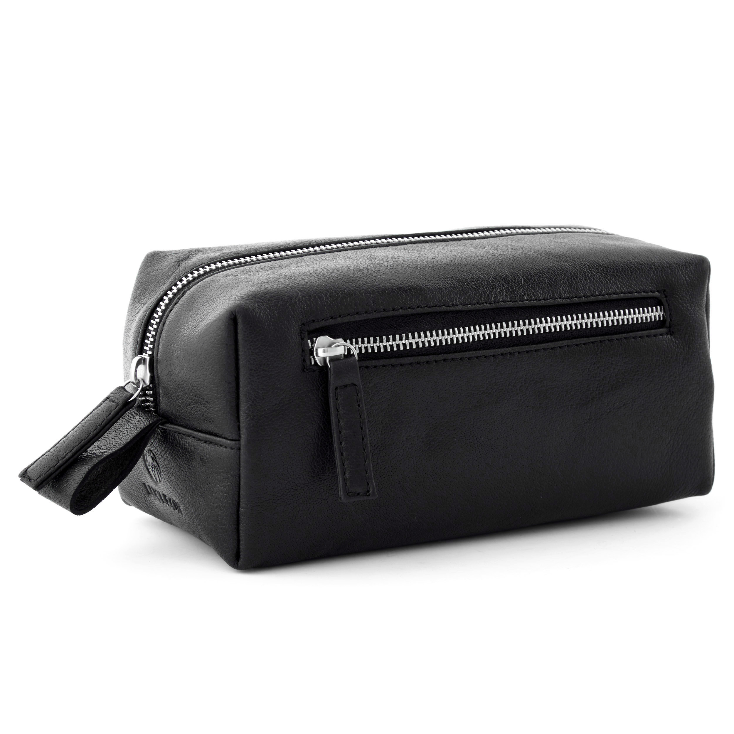 Black California Leather Wash Bag - 2