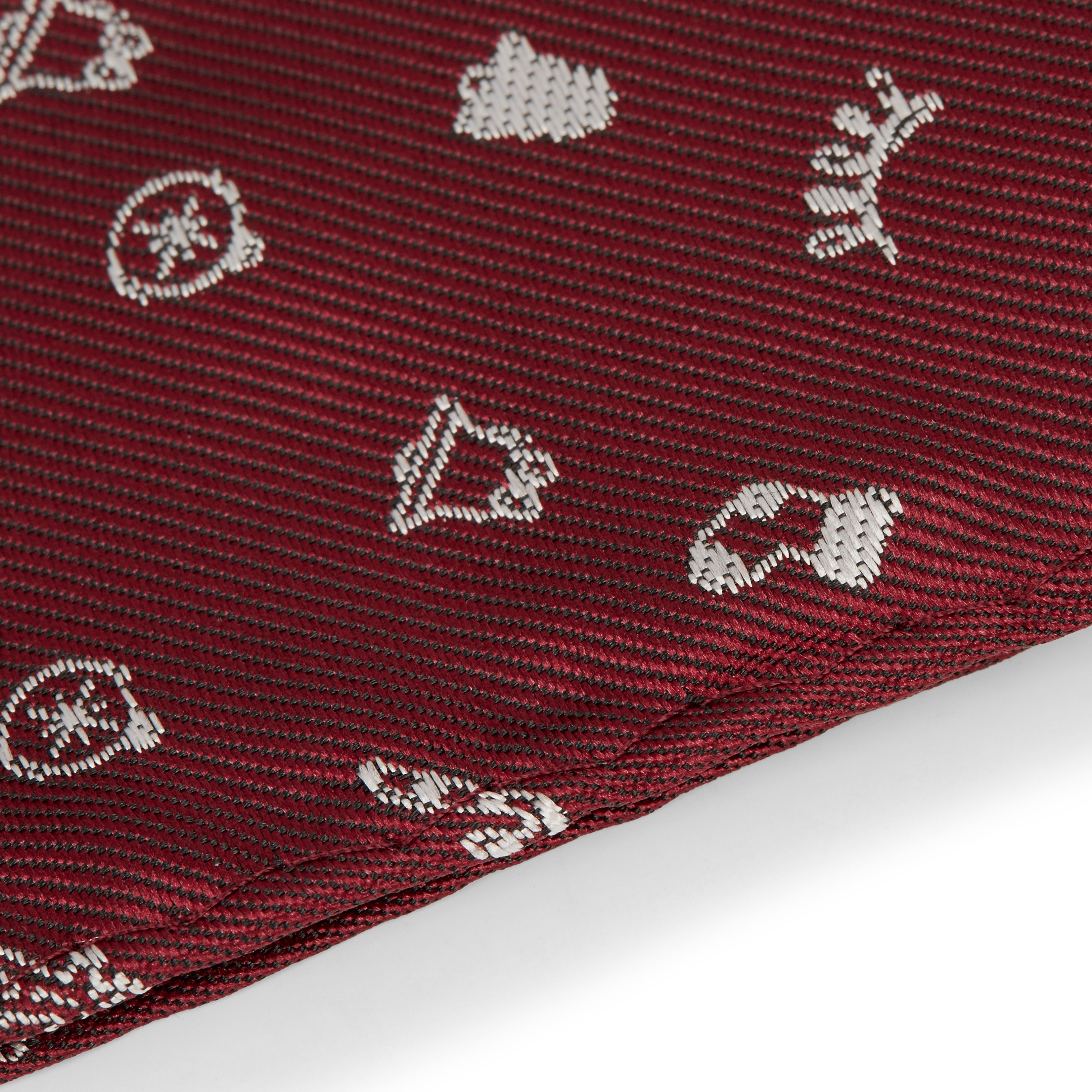 Pañuelo de bolsillo navideño en burdeos y blanco - 6