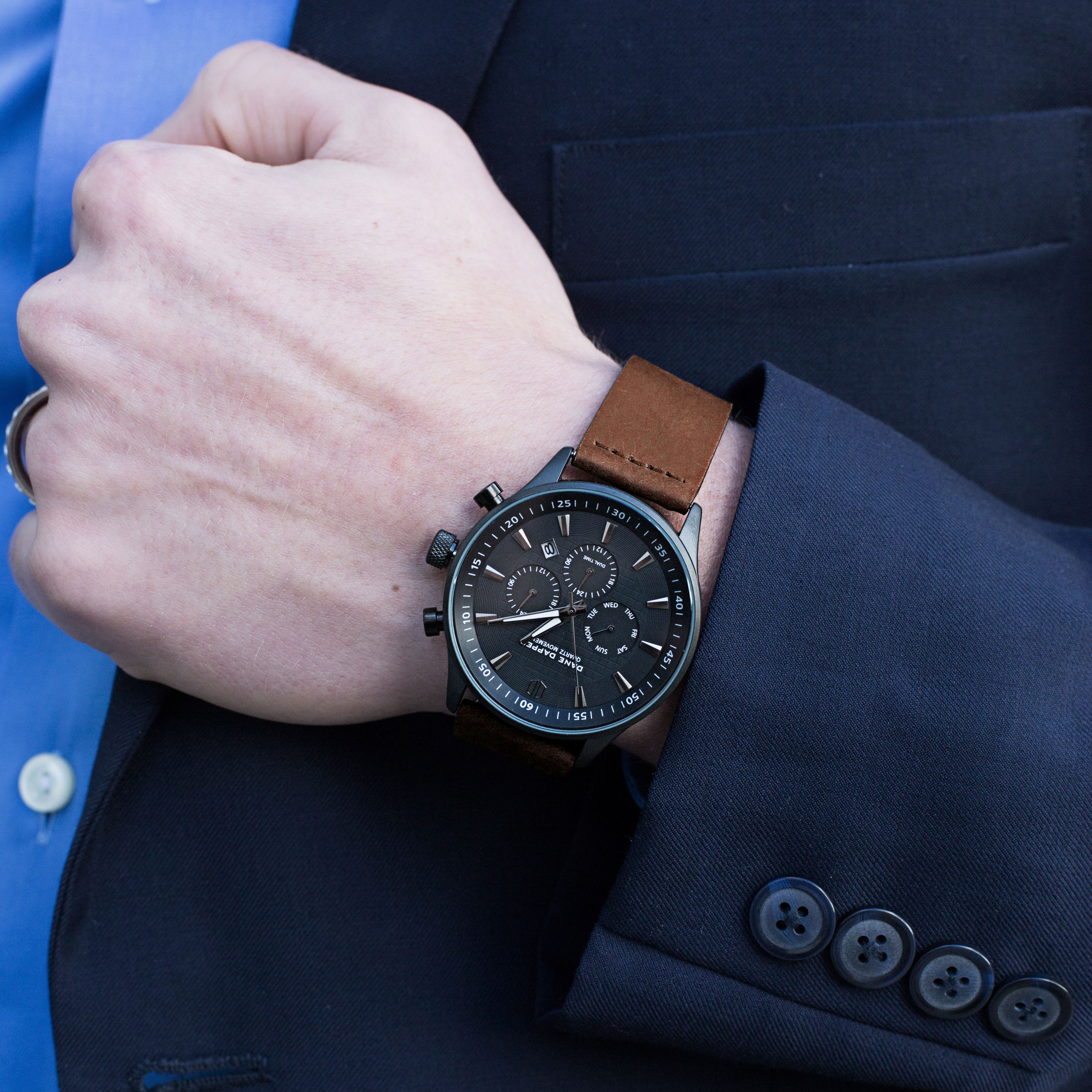 Black On Brown Troika Watch - 5