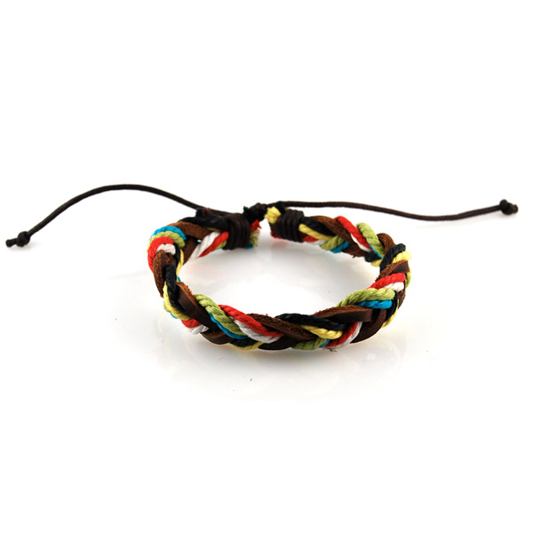 Farverigt Flettet Snorarmbånd - 4