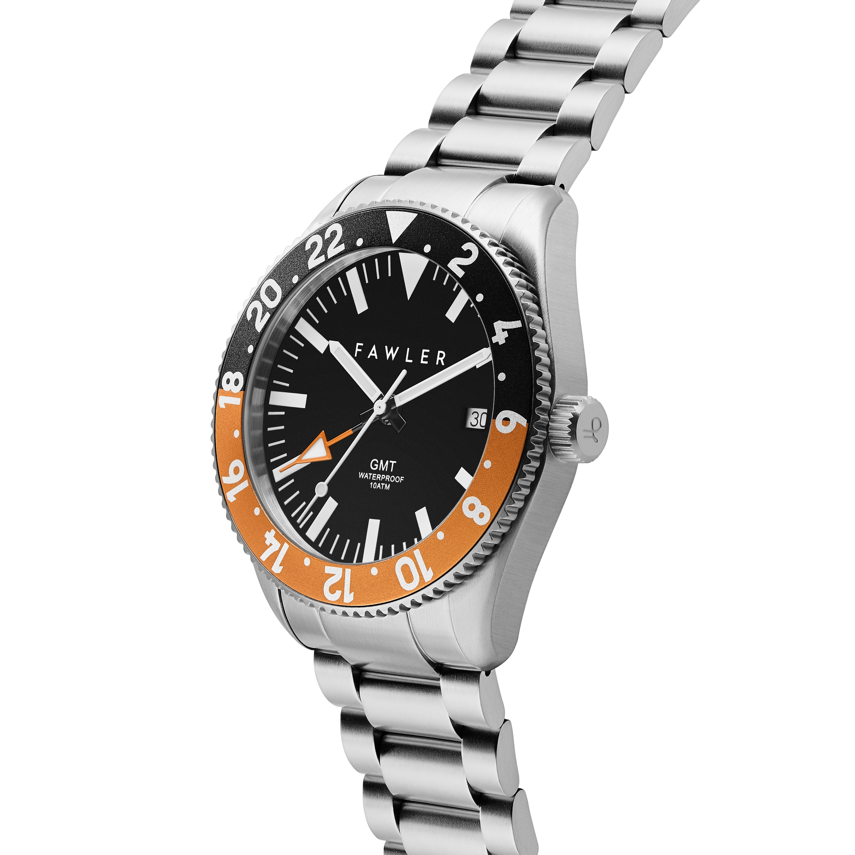 Métier II | Orangene GMT-Uhr aus Edelstahl - 5