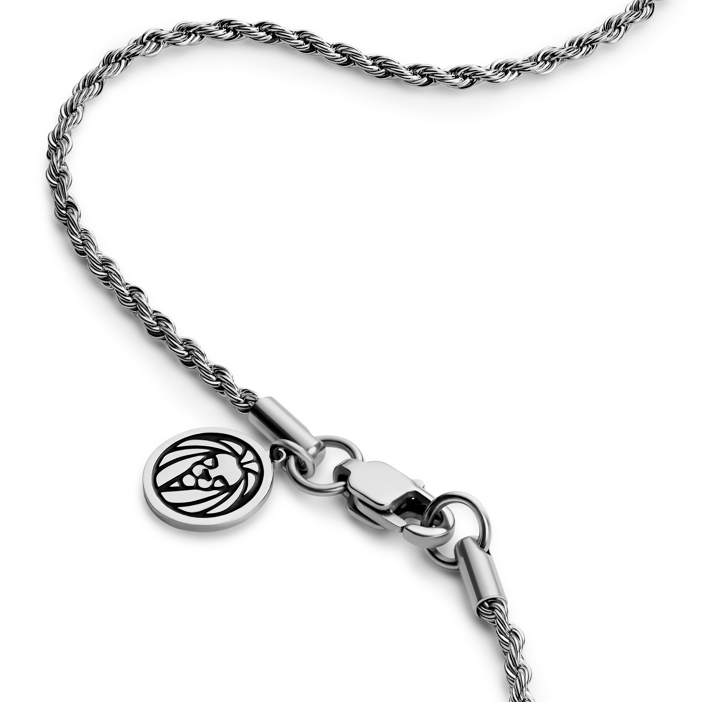 Essentials | Collar de cadena de cuerda plateado de 2 mm - 3