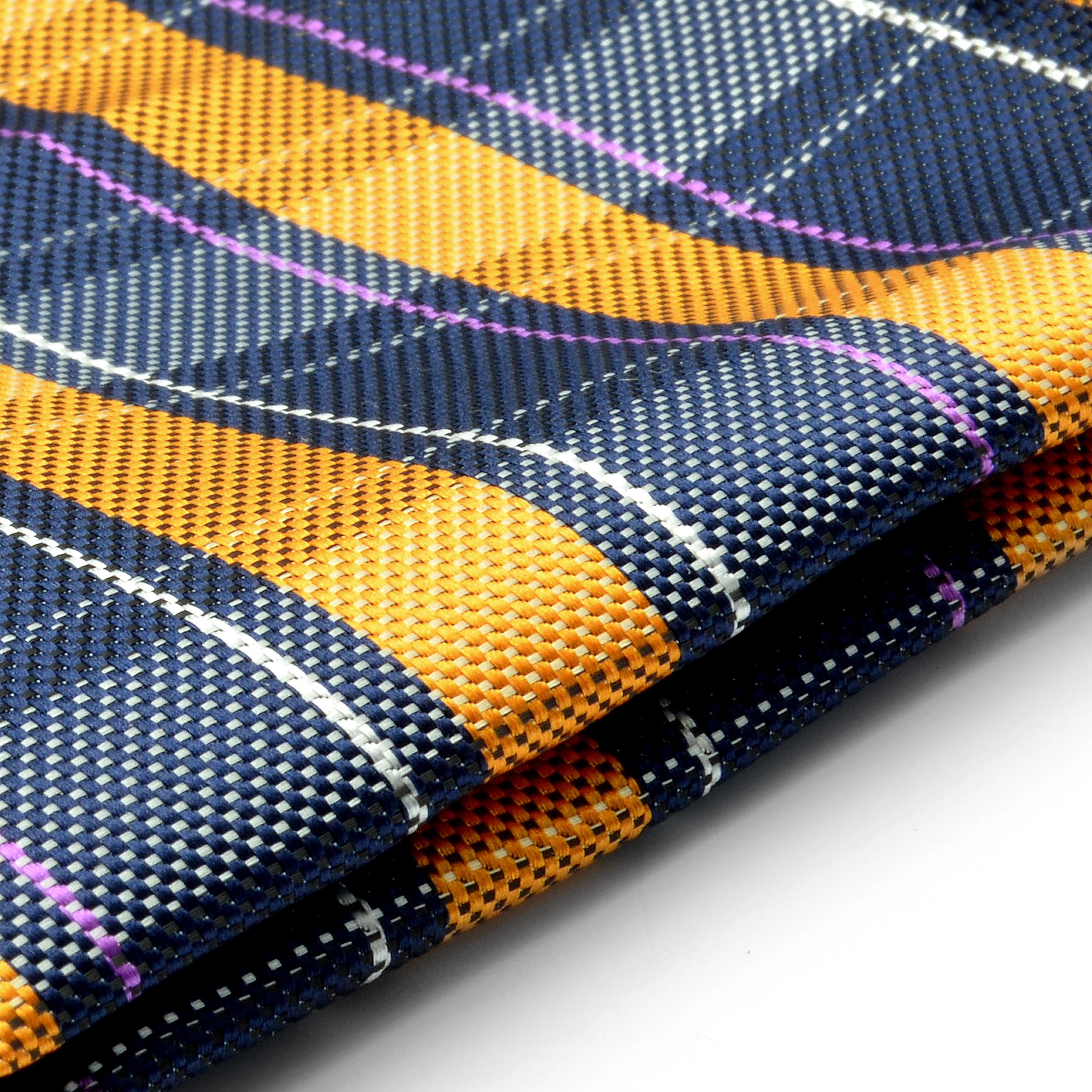 Oranssi/Sininen Taskuliina Silkkiä  - 2