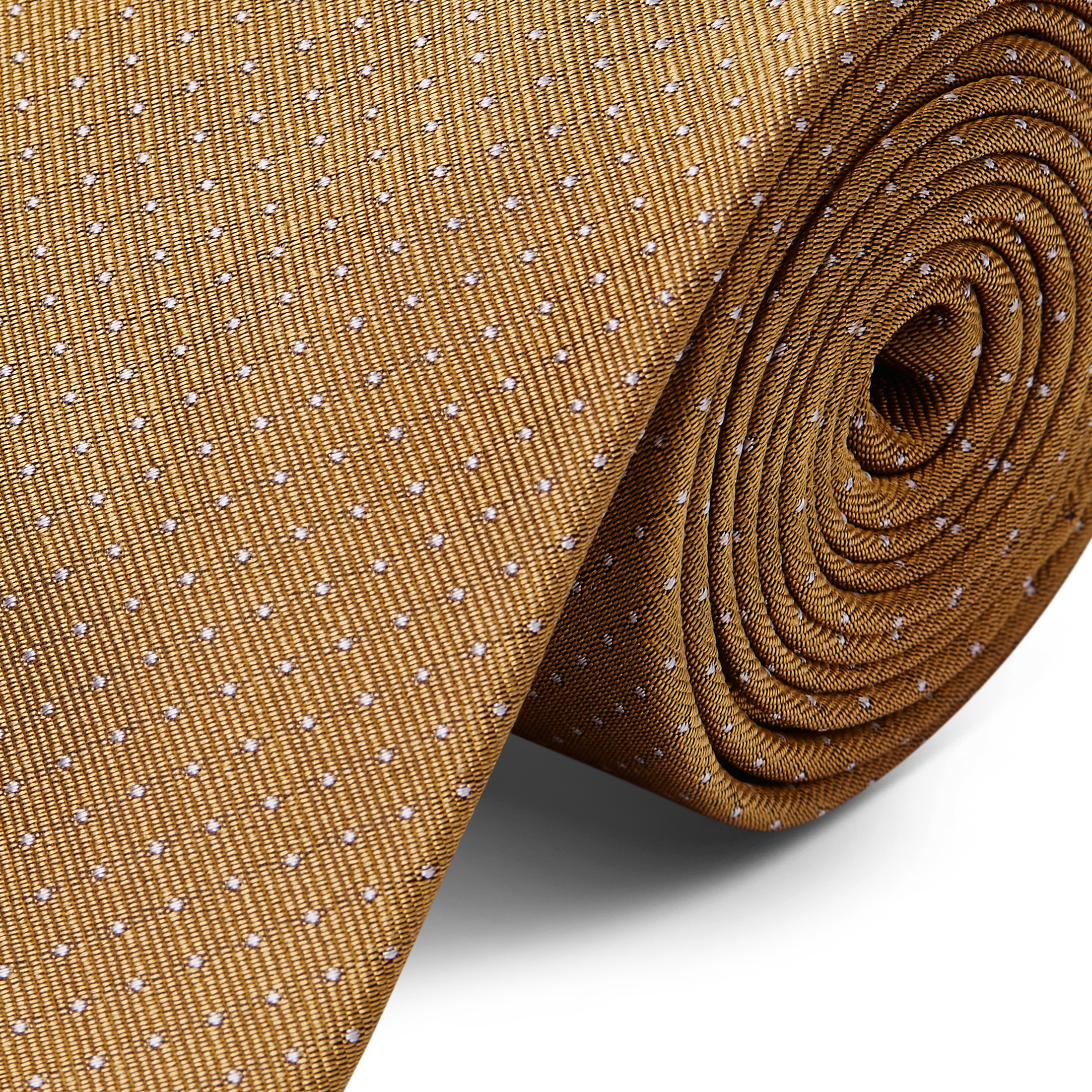 8 cm Gold-Tone Polka Dot Silk Tie - 2