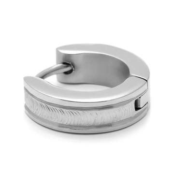 Sentio | Silverfärgat Ringörhänge i Rostfritt Stål med Ormskinnsmönster