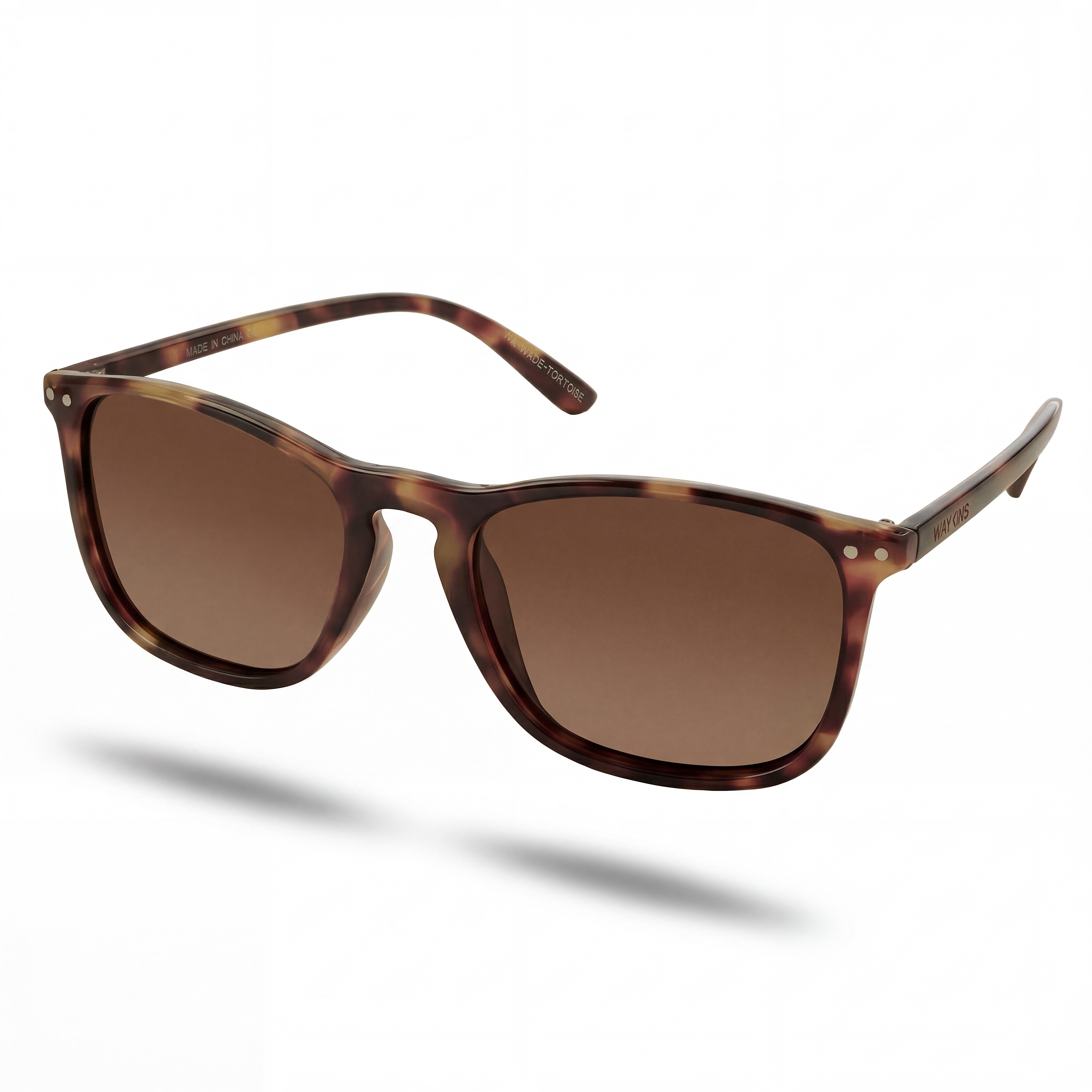 Wade | Rechteckige Sonnenbrille mit brauner Linse & Schildpatt-Rahmen - 2
