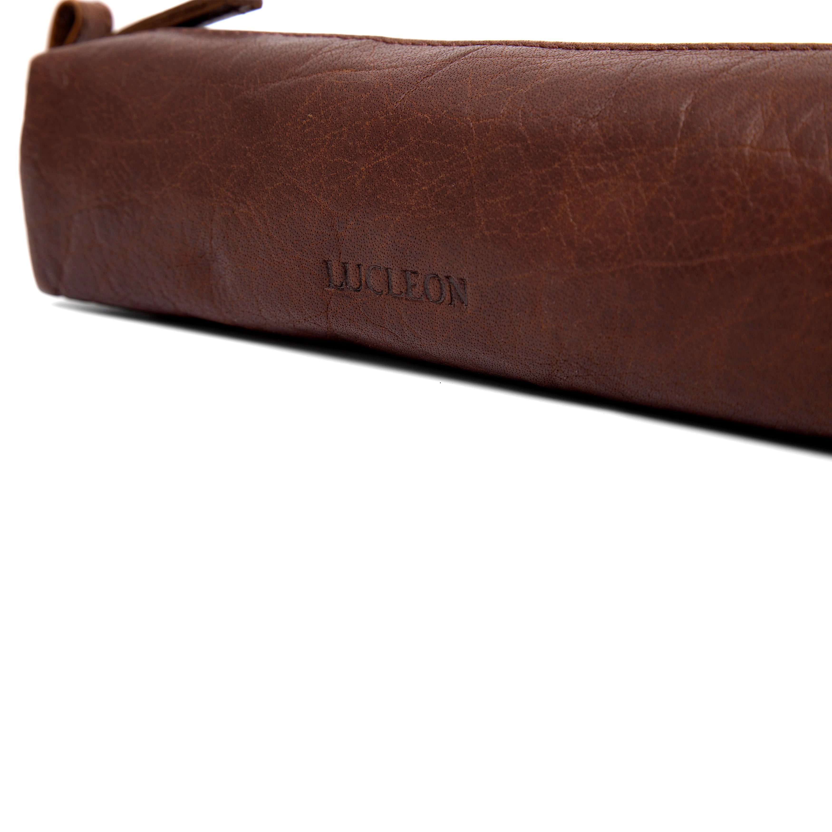 Montreal svetlo hnedá kompaktná kožená kozmetická taška - 5