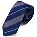 Grey & Blue Stripe Navy Silk 6cm Tie Grey & Blue Stripe Navy Silk 6cm Tie