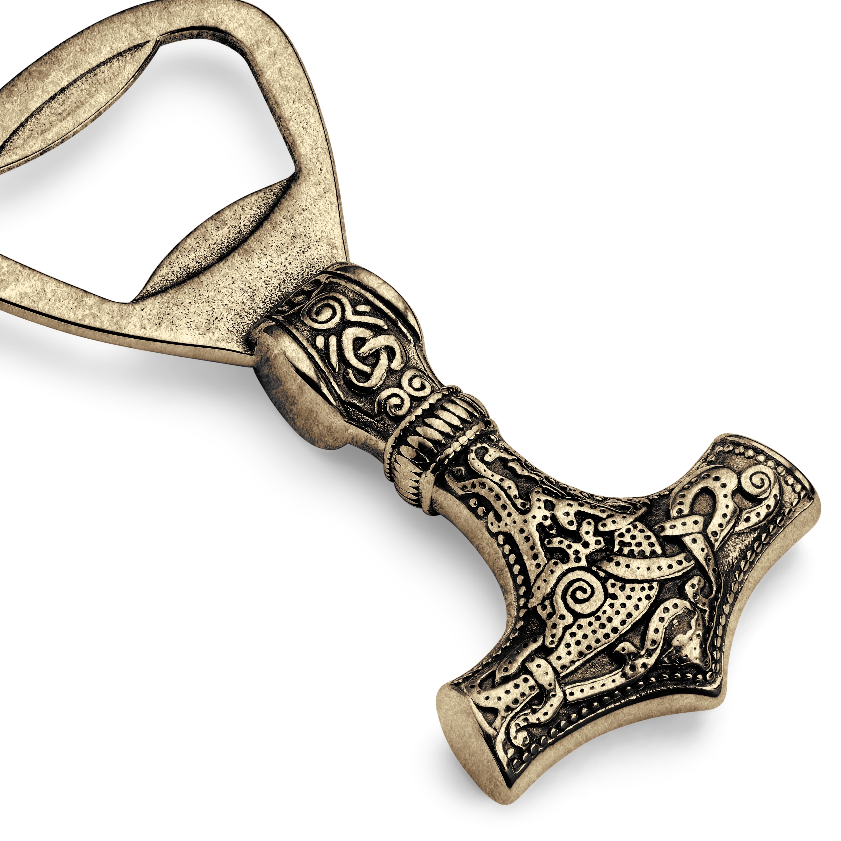 Odpirač za steklenice | Thorovo kladivo | Vintage zlata barva - 2