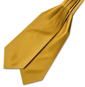 Cravate Ascot en tissu gros-grain brun doré