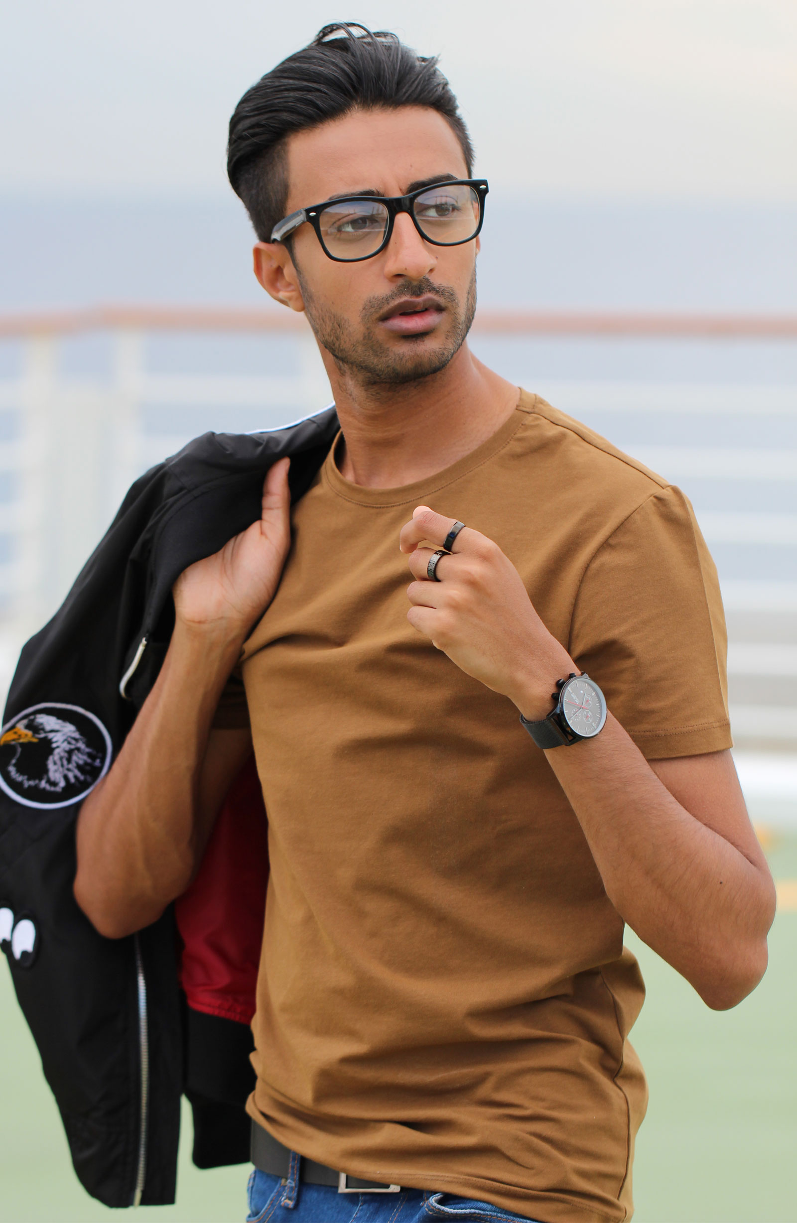 Black Retro Glasses With Clear Lenses - 6