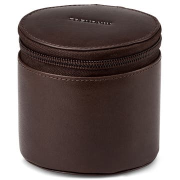 Dark Brown Buffalo Leather Tie Travel Carrying Case Dark Brown Buffalo Leather Tie Travel Carrying Case