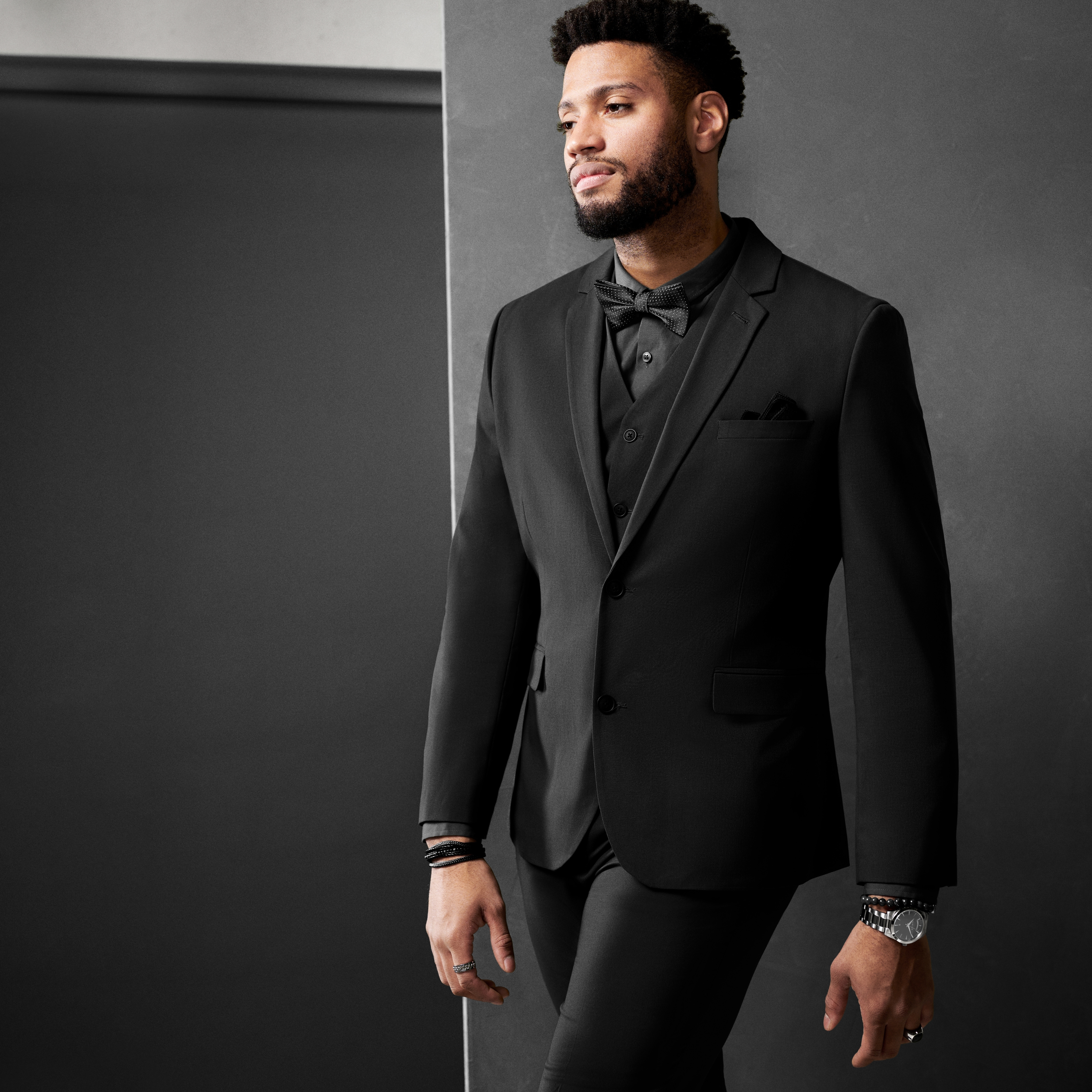 Eric | Reloj de acero inoxidable plateado y gris con día y fecha - 4