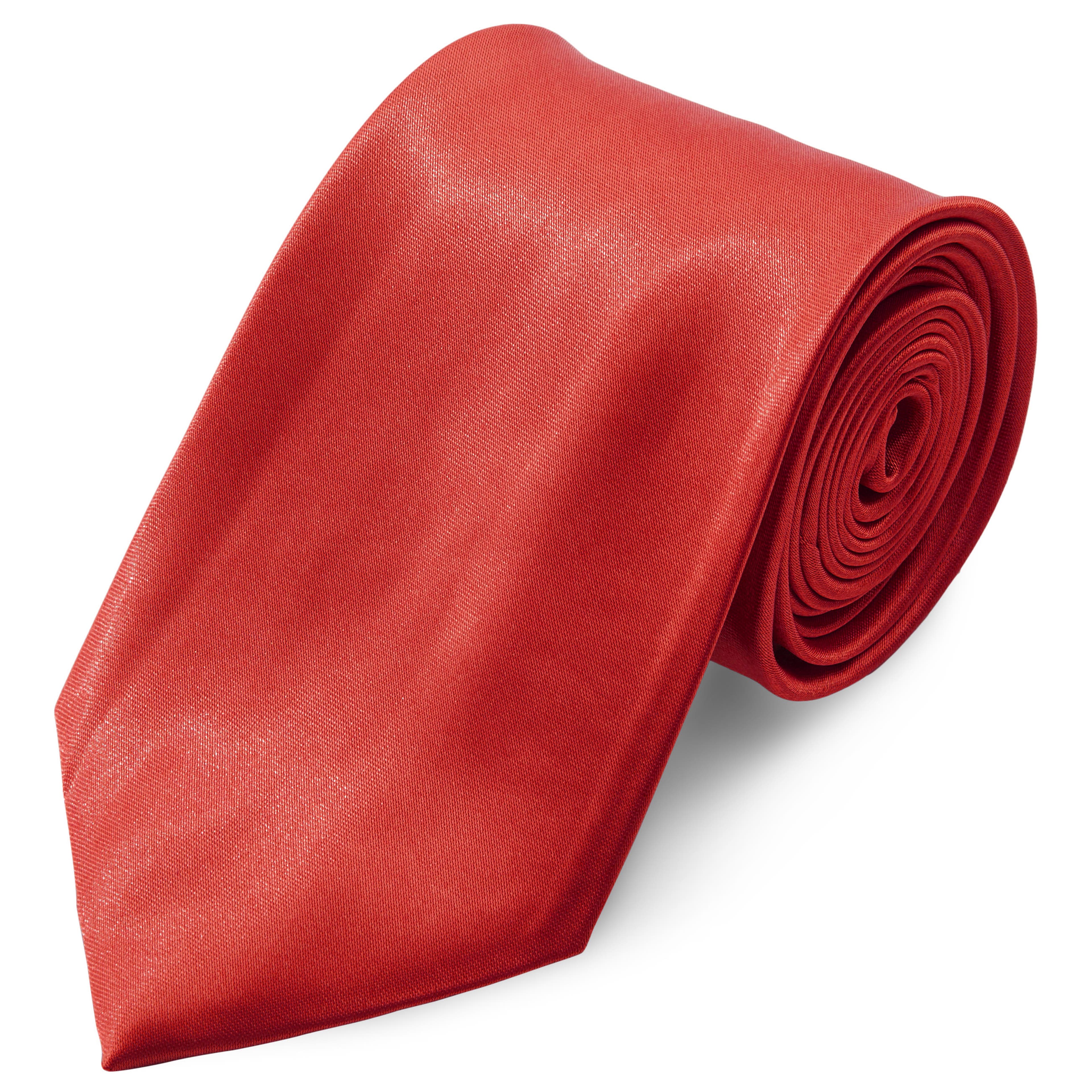 Shiny Red 8cm Basic Tie
