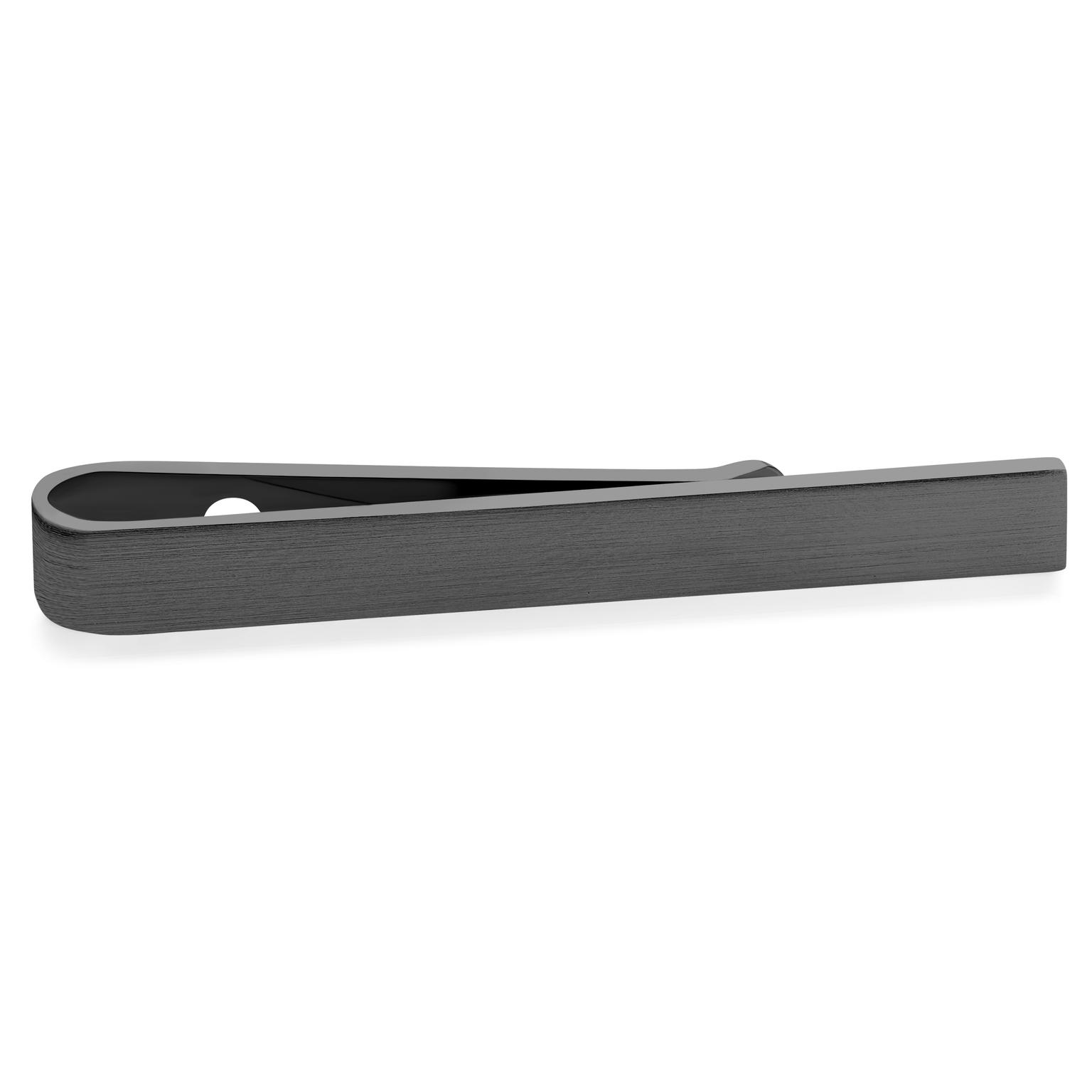 Pasador de corbata de 5.5 cm en negro metalizado mate Pasador de corbata de 5.5 cm en negro metalizado mate