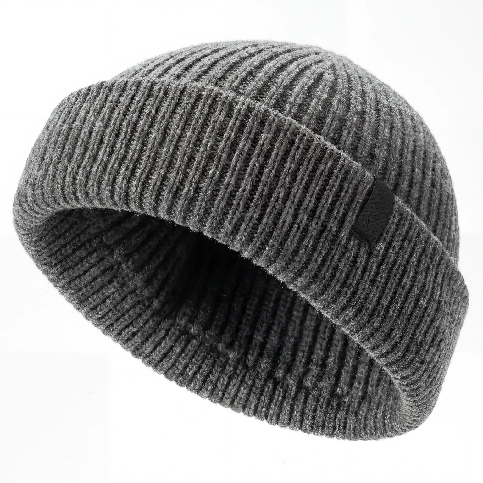 Nordic | Dark Grey Fisherman Wool Blend Beanie Nordic | Dark Grey Fisherman Wool Blend Beanie
