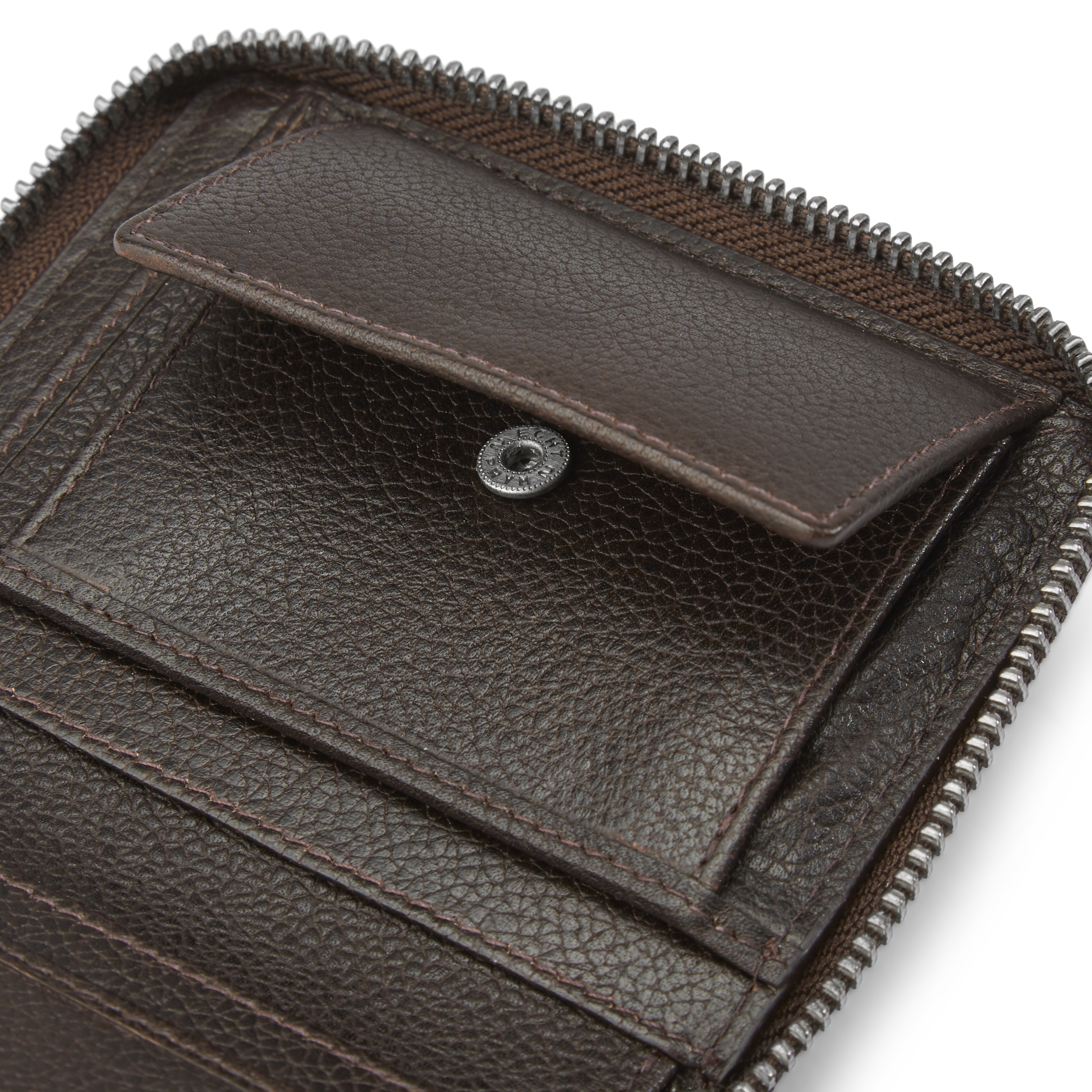 Mini Dark-Brown Leather RFID-Blocking Wallet - 8