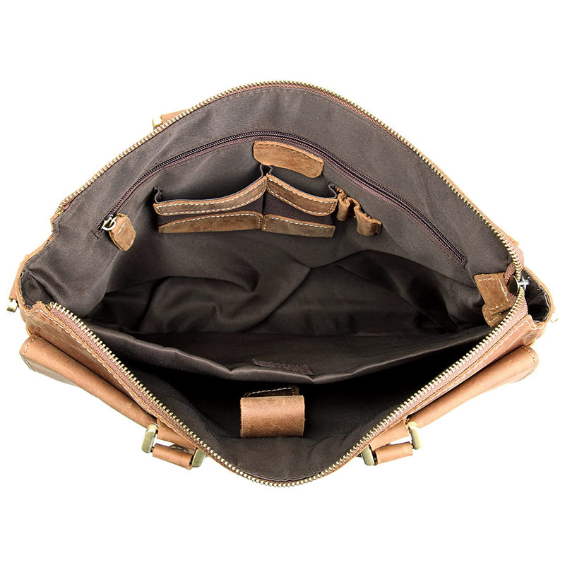 Bolsa de Ombro em Pele Castanha Vintage - 4