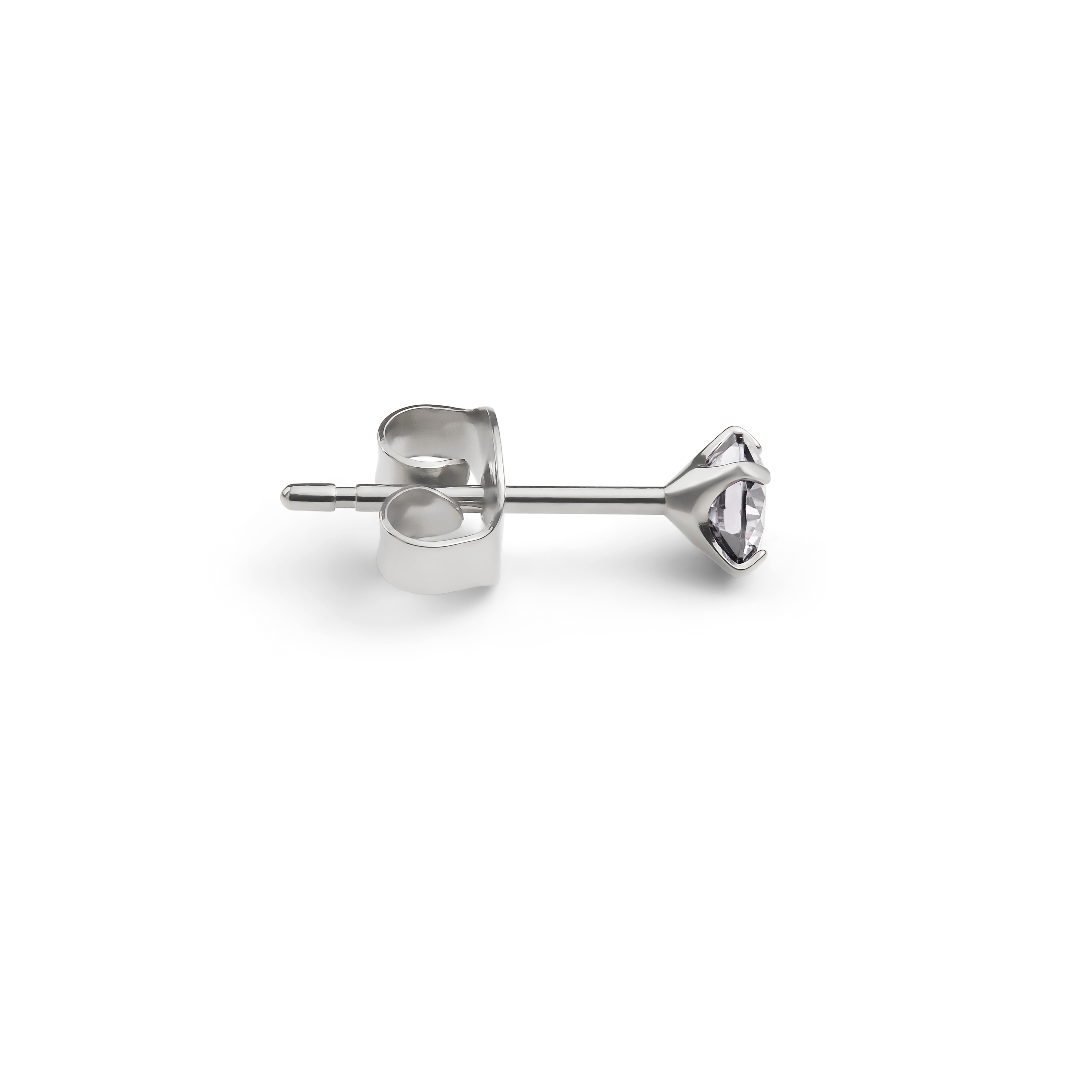 Aura | 4 mm pendiente de botón de titanio con circonita blanca - 2