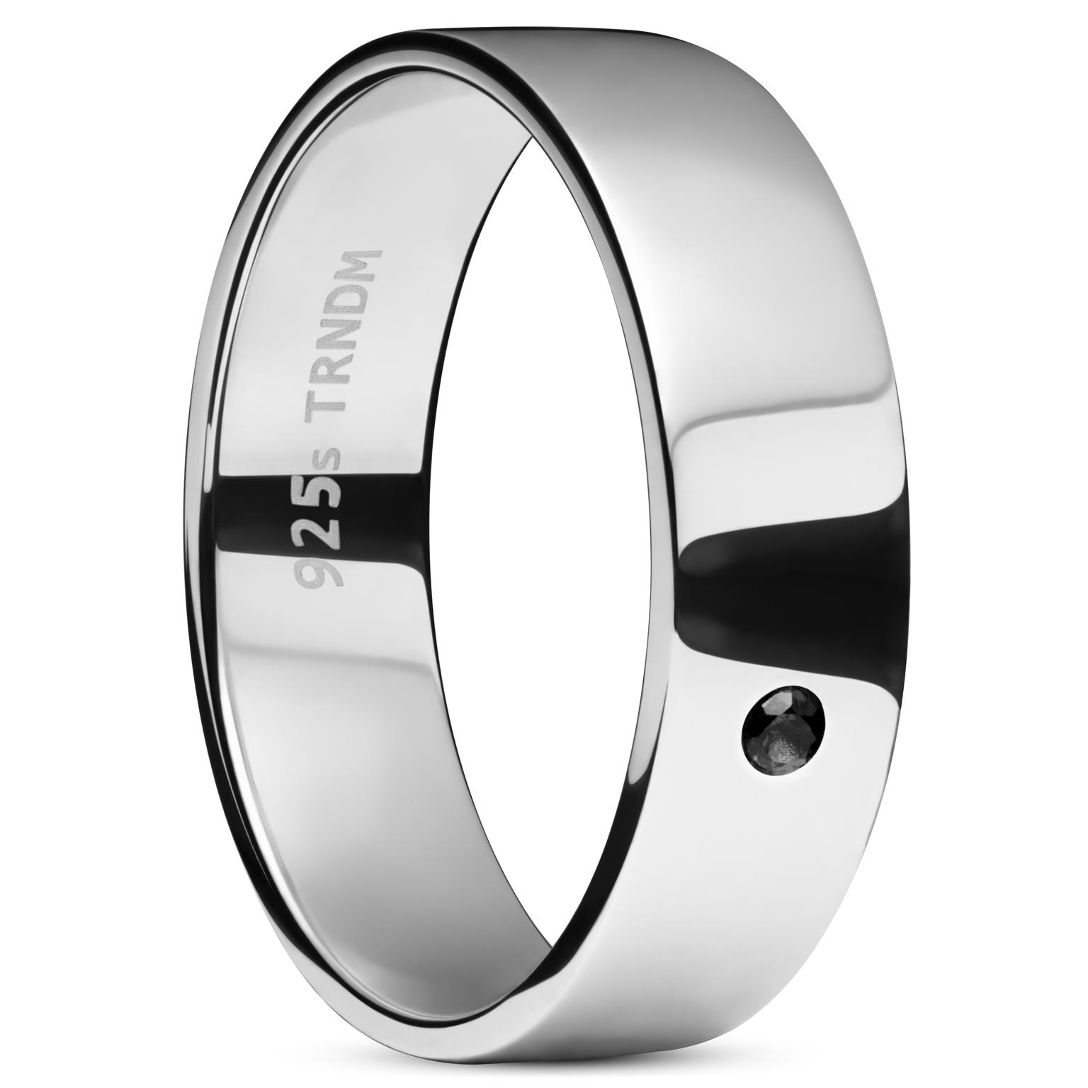 Adrian Sort Zirconia 925 Sterling Sølv Ring Adrian Sort Zirconia 925 Sterling Sølv Ring