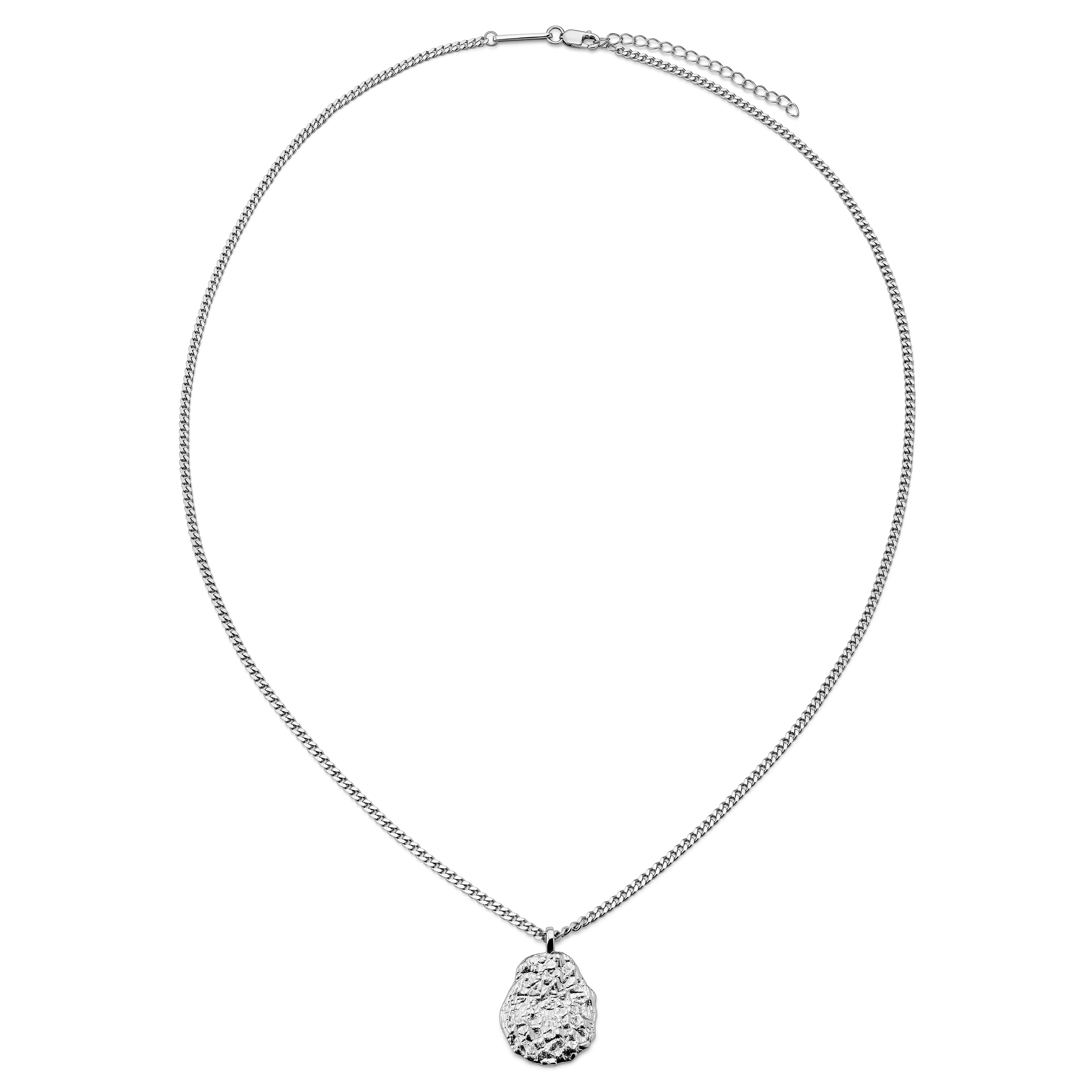 Rustic | 925 Sterling Silver Rustic Cone Necklace - 6