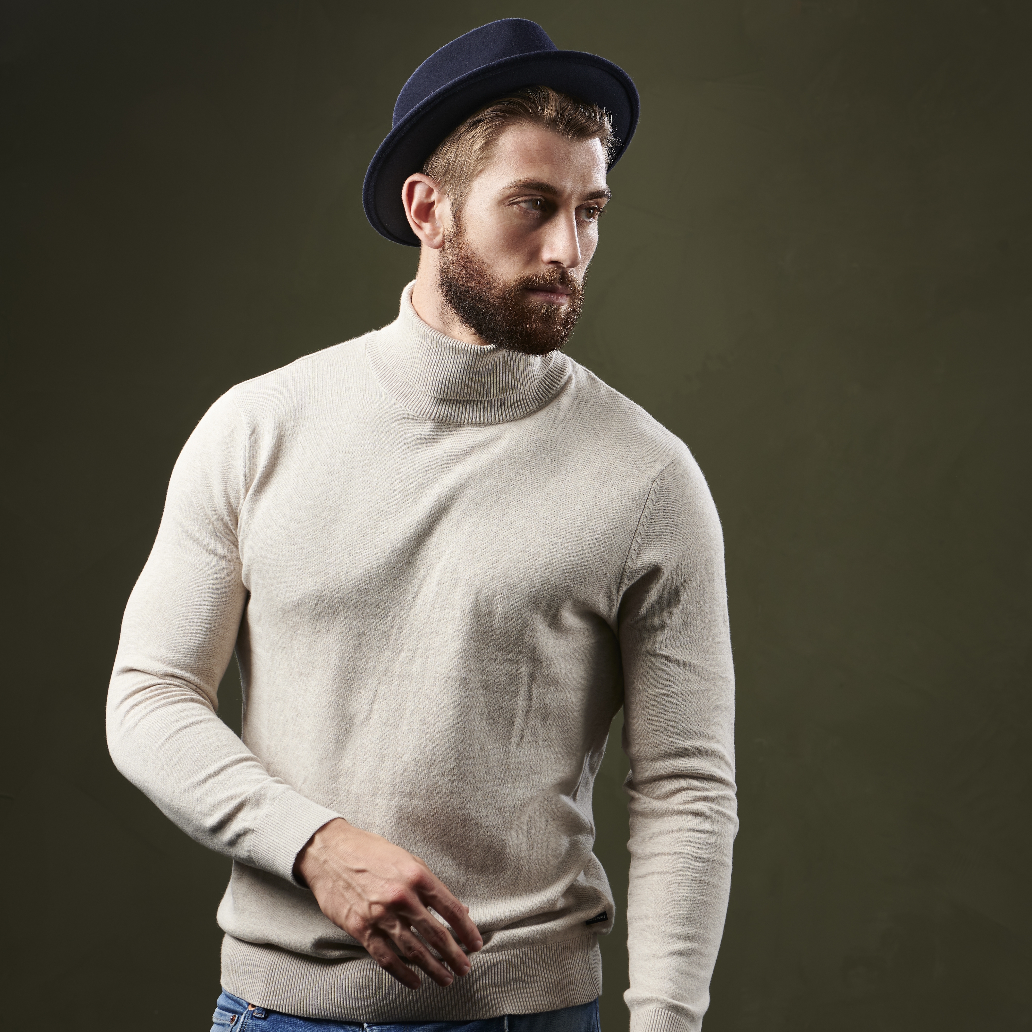 Moda | Navy Blue Wool Trilby Hat With Band - 5