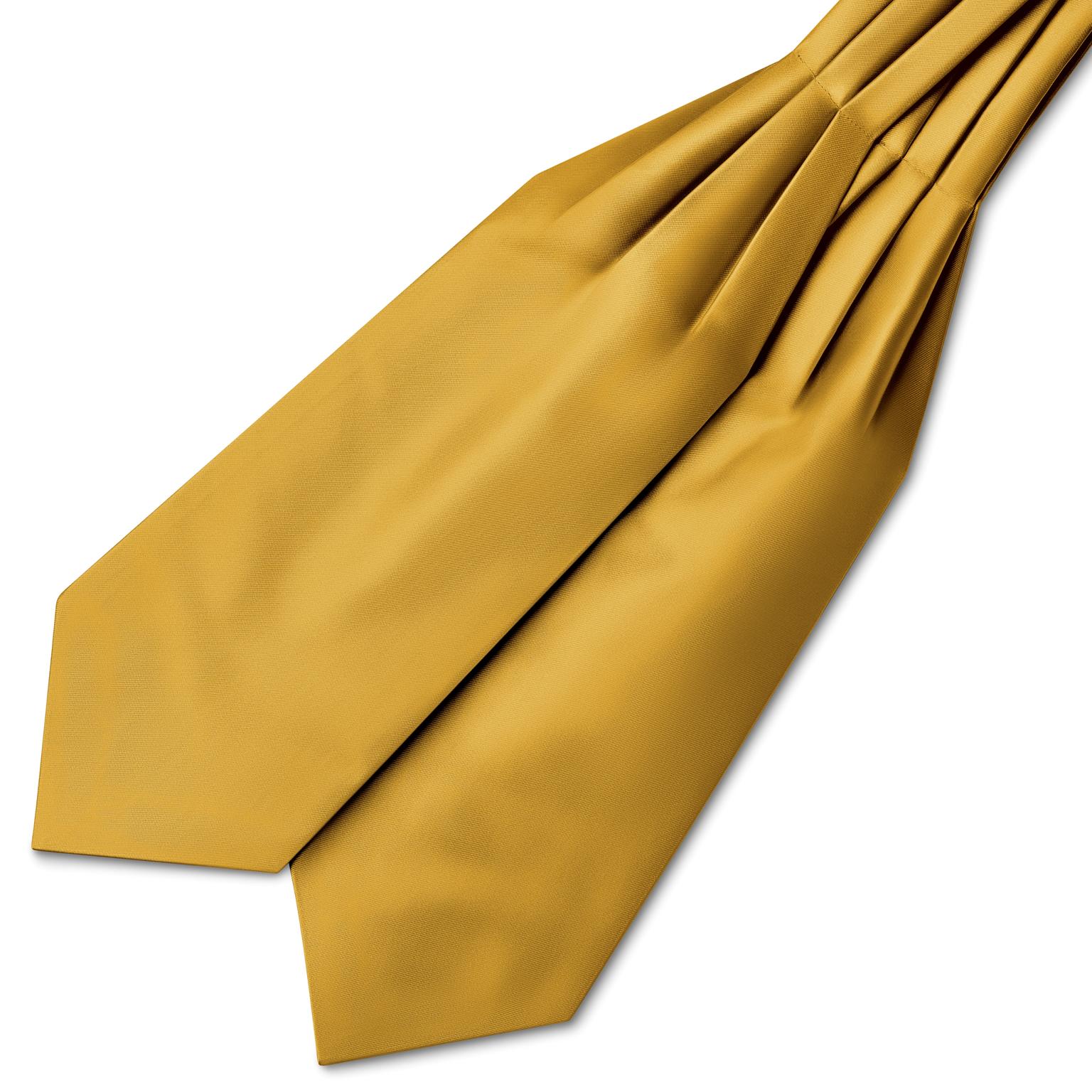 Cravate Ascot en satin brun doré Cravate Ascot en satin brun doré