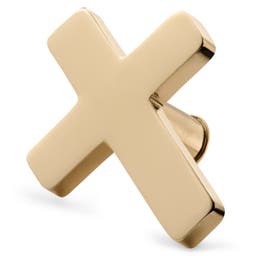 Goldfarbener Edelstahl-Kreuz Uhrenanhänger