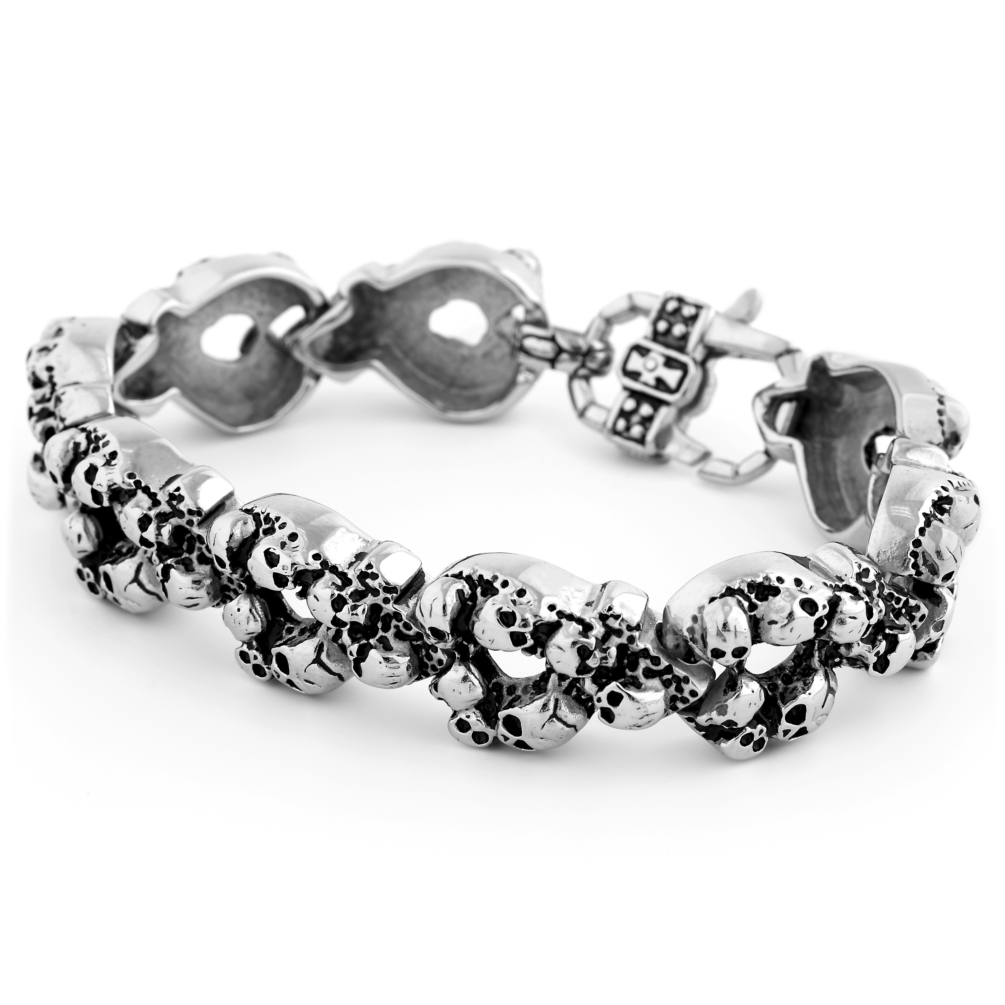 Bracciale rock con teschi - 3